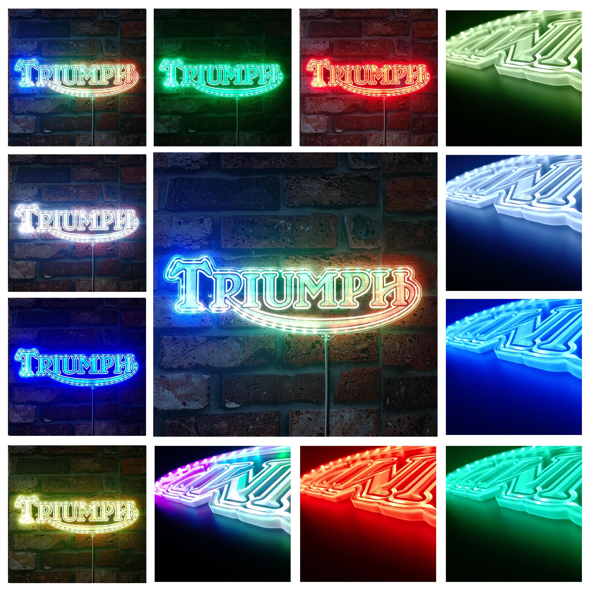 Motorcycles Garage Neon RGB Edge Lit LED Sign