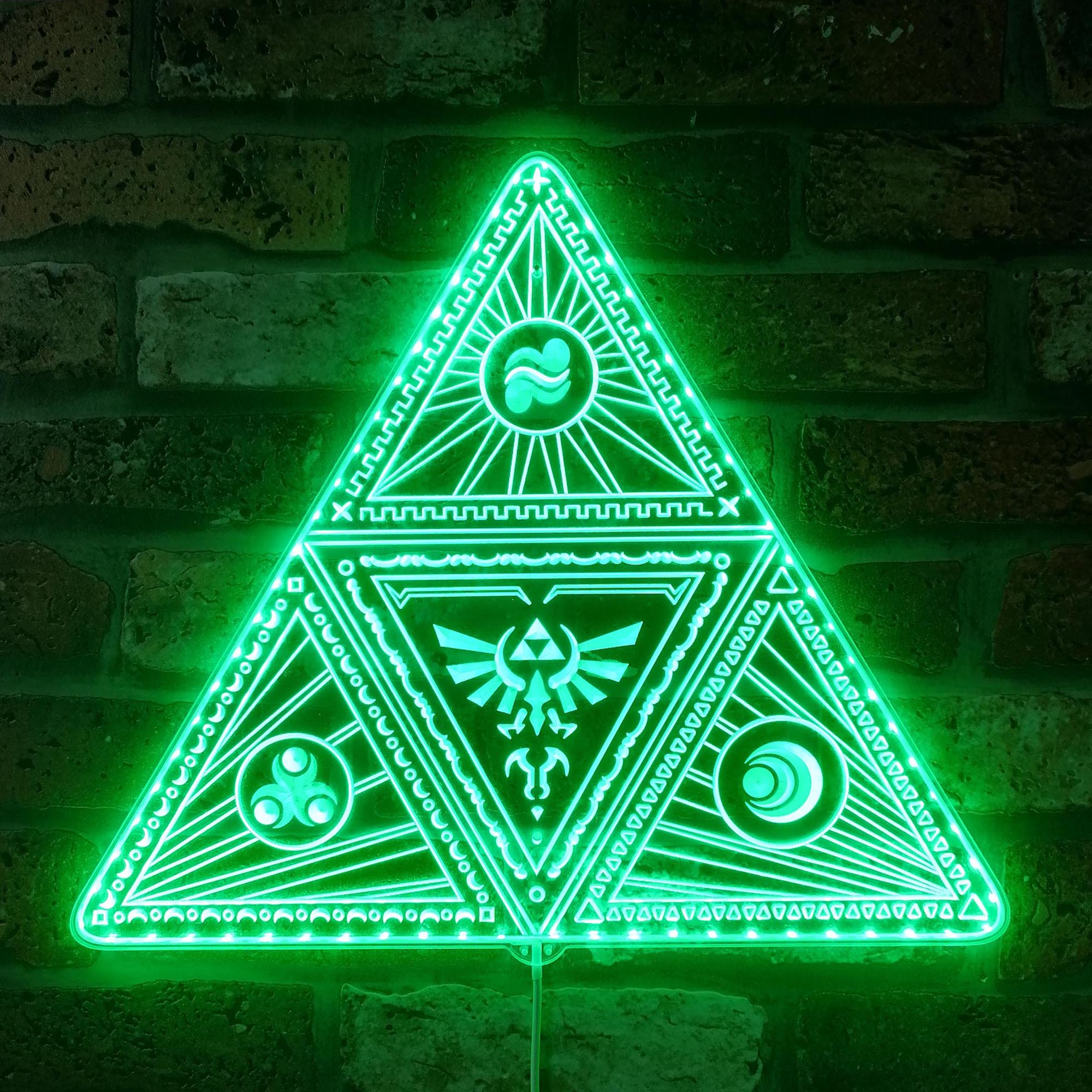 Legend of Zelda Triforce Dynamic RGB Edge Lit LED Sign