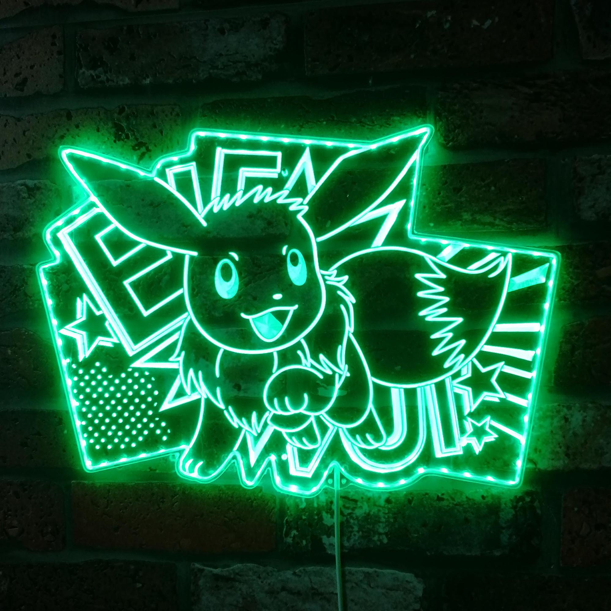 Pokemon Eevee Dynamic RGB Edge Lit LED Sign