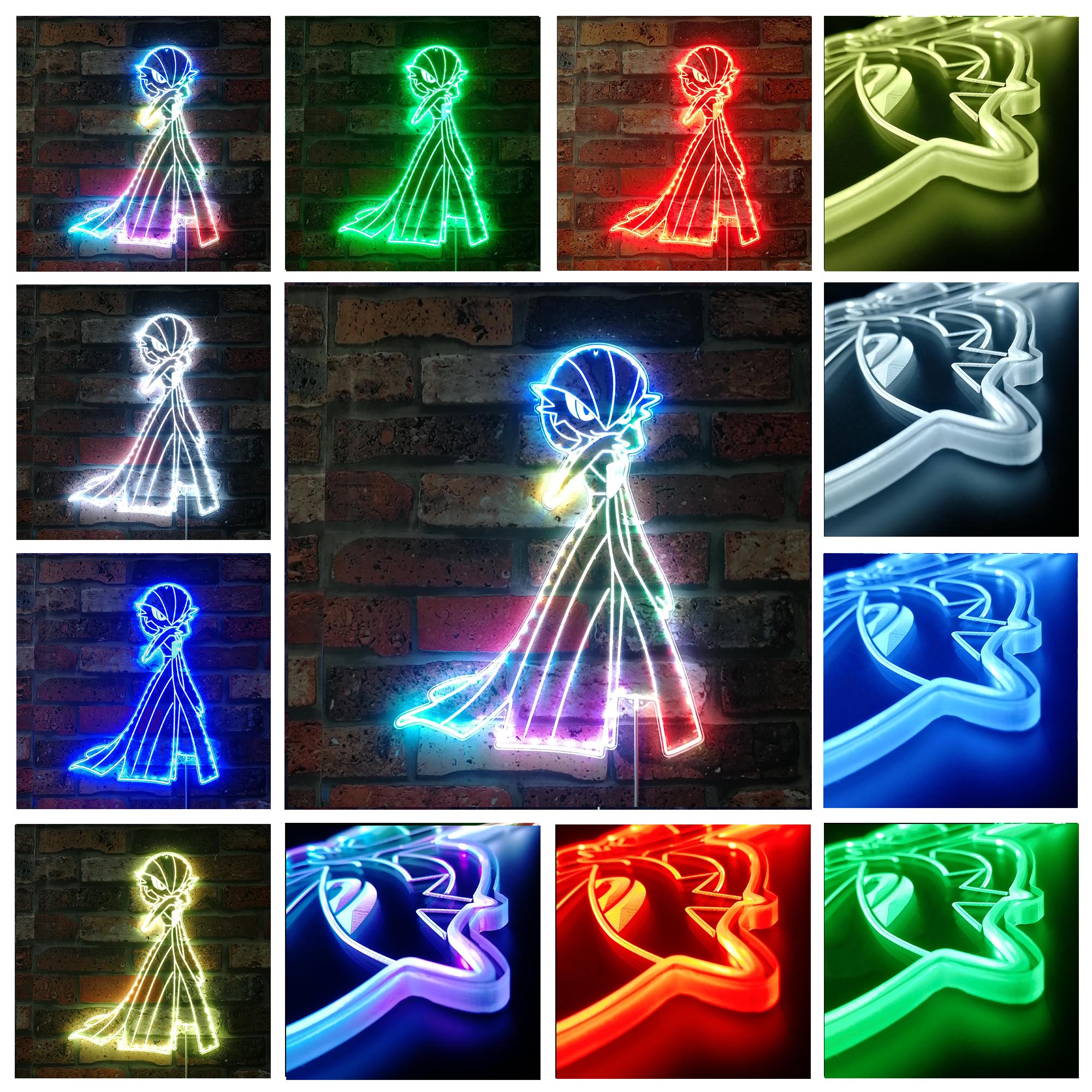 Gardevoir Pokemon Dynamic RGB Edge Lit LED Sign