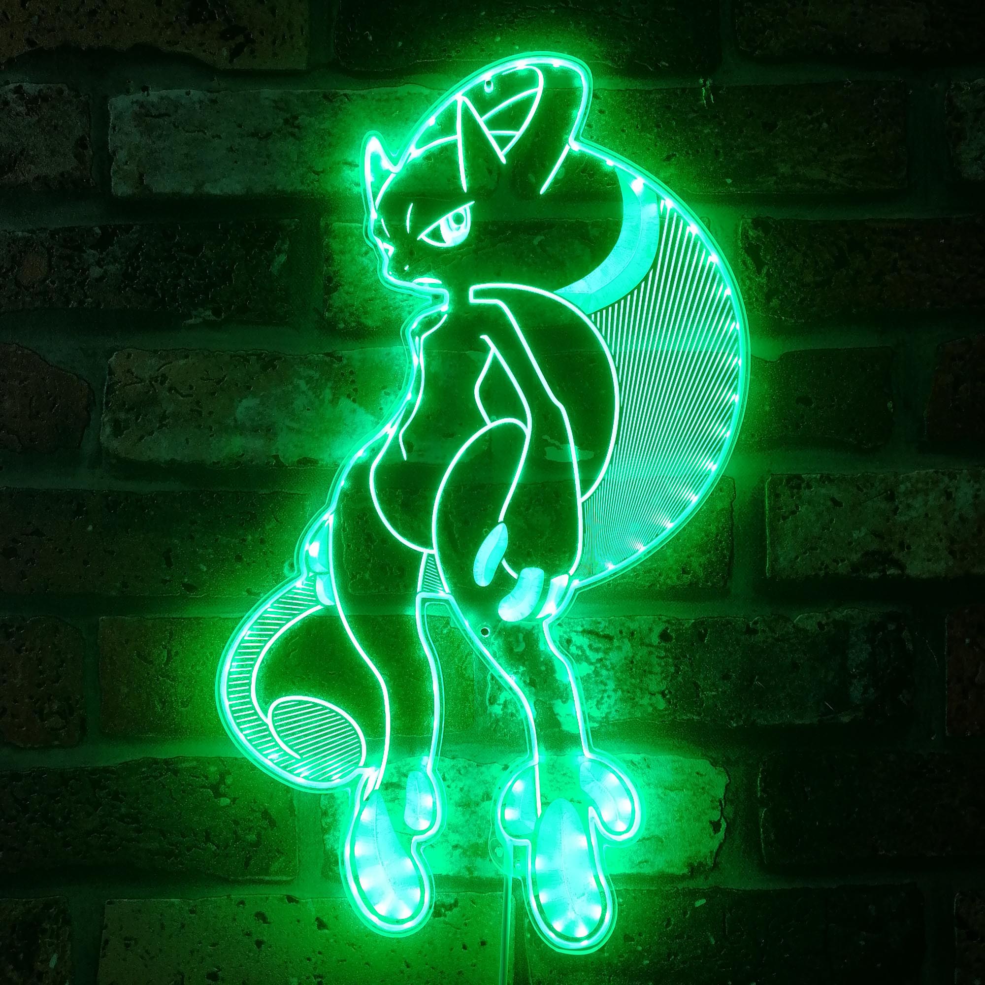 Mewtwo pokemon Dynamic RGB Edge Lit LED Sign