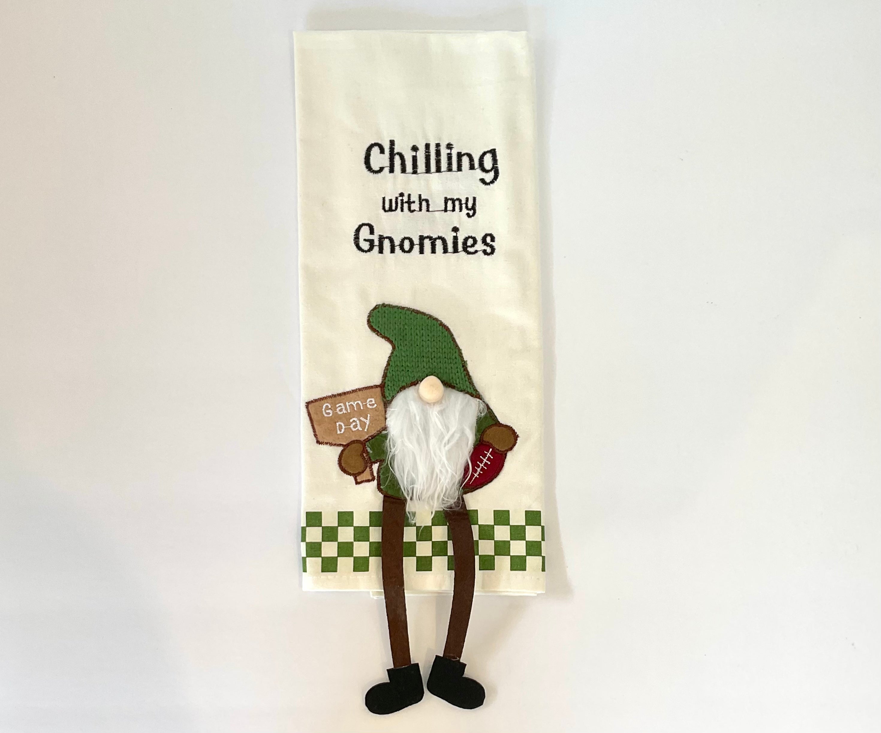 Chilling with my Gnomies Hand Towel