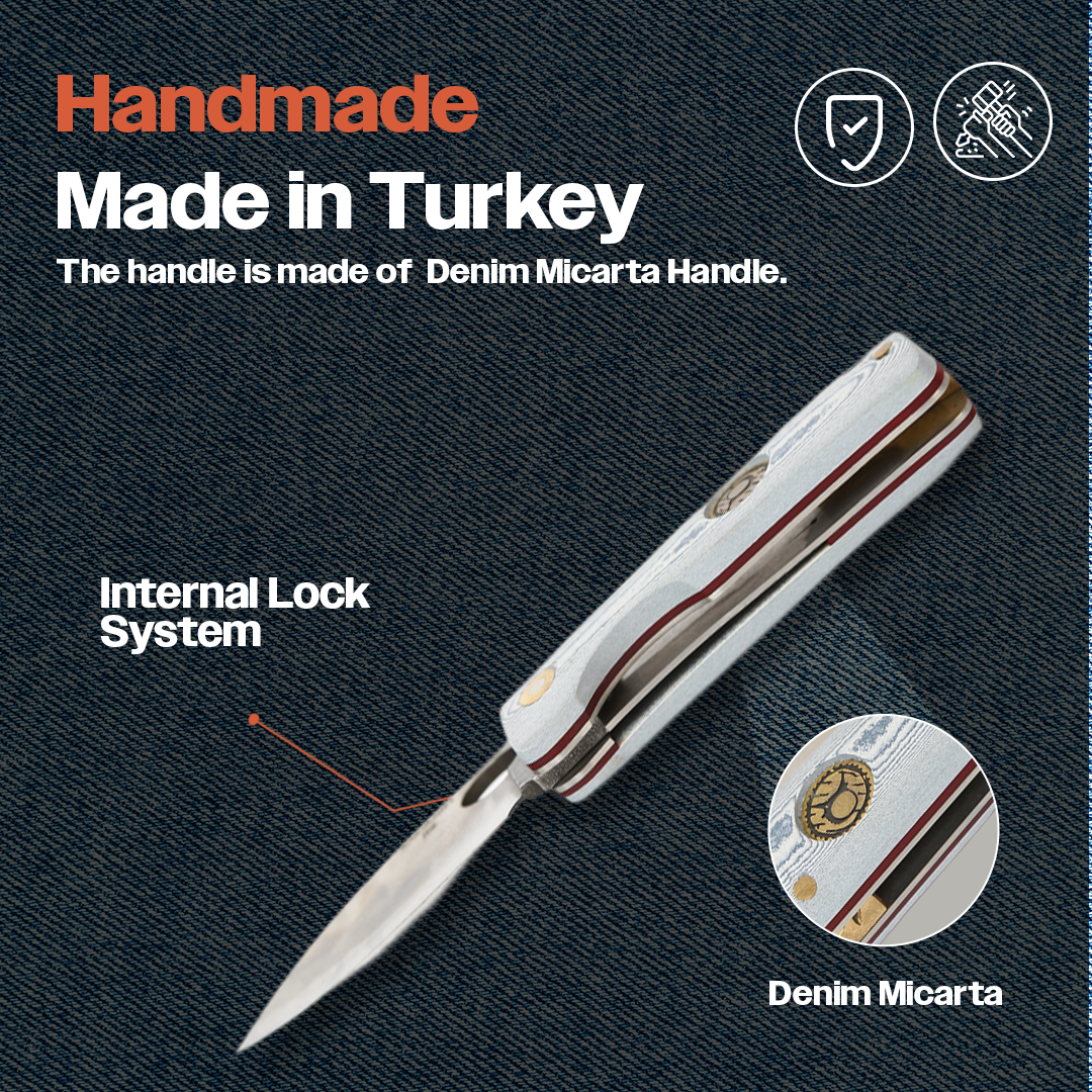 Jean Mikarta İçten Kilitli Çakı - Dayanıklı D2 J10-D2PGM
