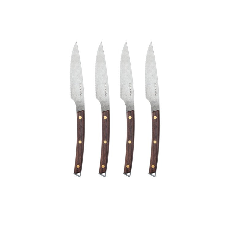 Costa Nova Steak Knives Collection Hard Maple Stainless Steel Set Of 4 Steak Knives