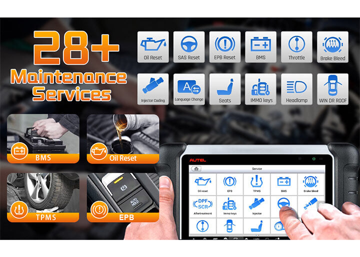 Autel MK808Z-BT scanner has 28+ maintenance services
