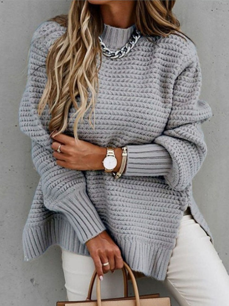Mock Neck Knitted Sweater