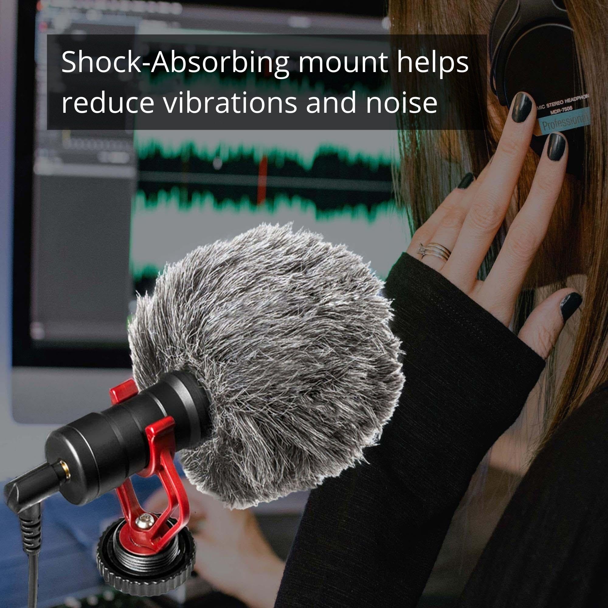Robust DSLR Cardioid Microphone for Crisp Sound: Cameras, Smartphones, Laptops - VLOG & ASMR Mic
