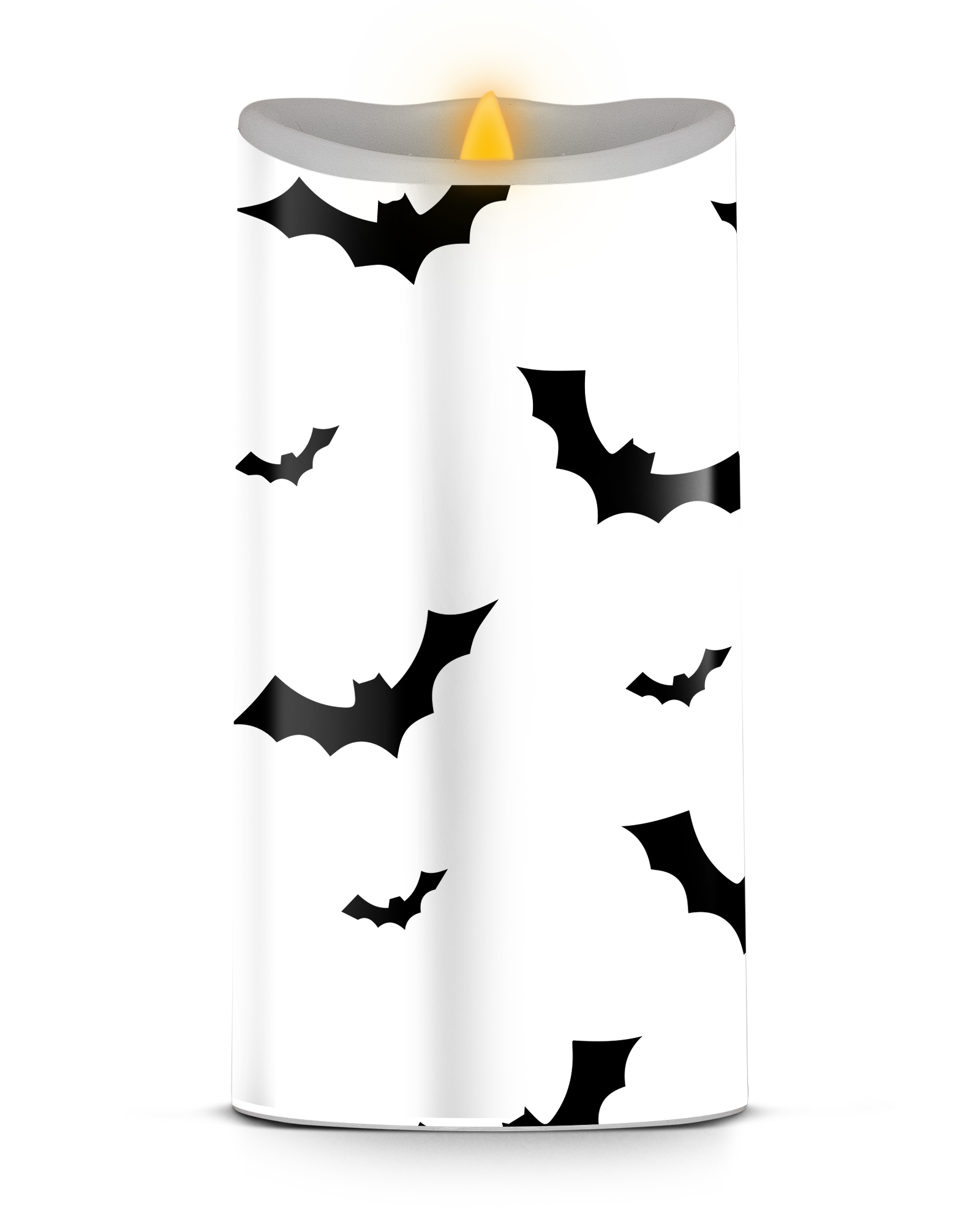 Bats on White Luminara Candle Sticker