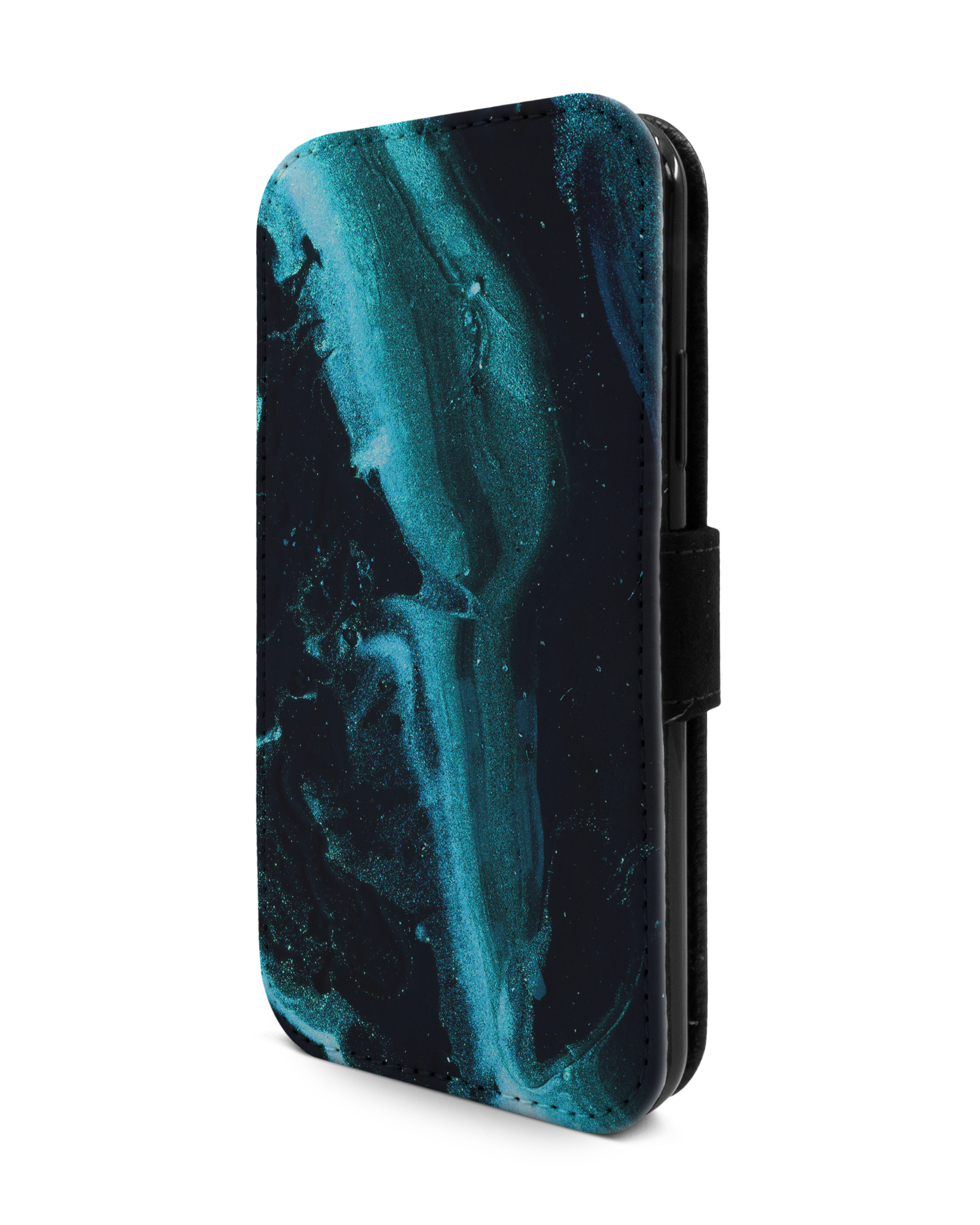 Deep Turquoise Sparkle Wallet Phone Case Apple iPhone X, Apple iPhone XS