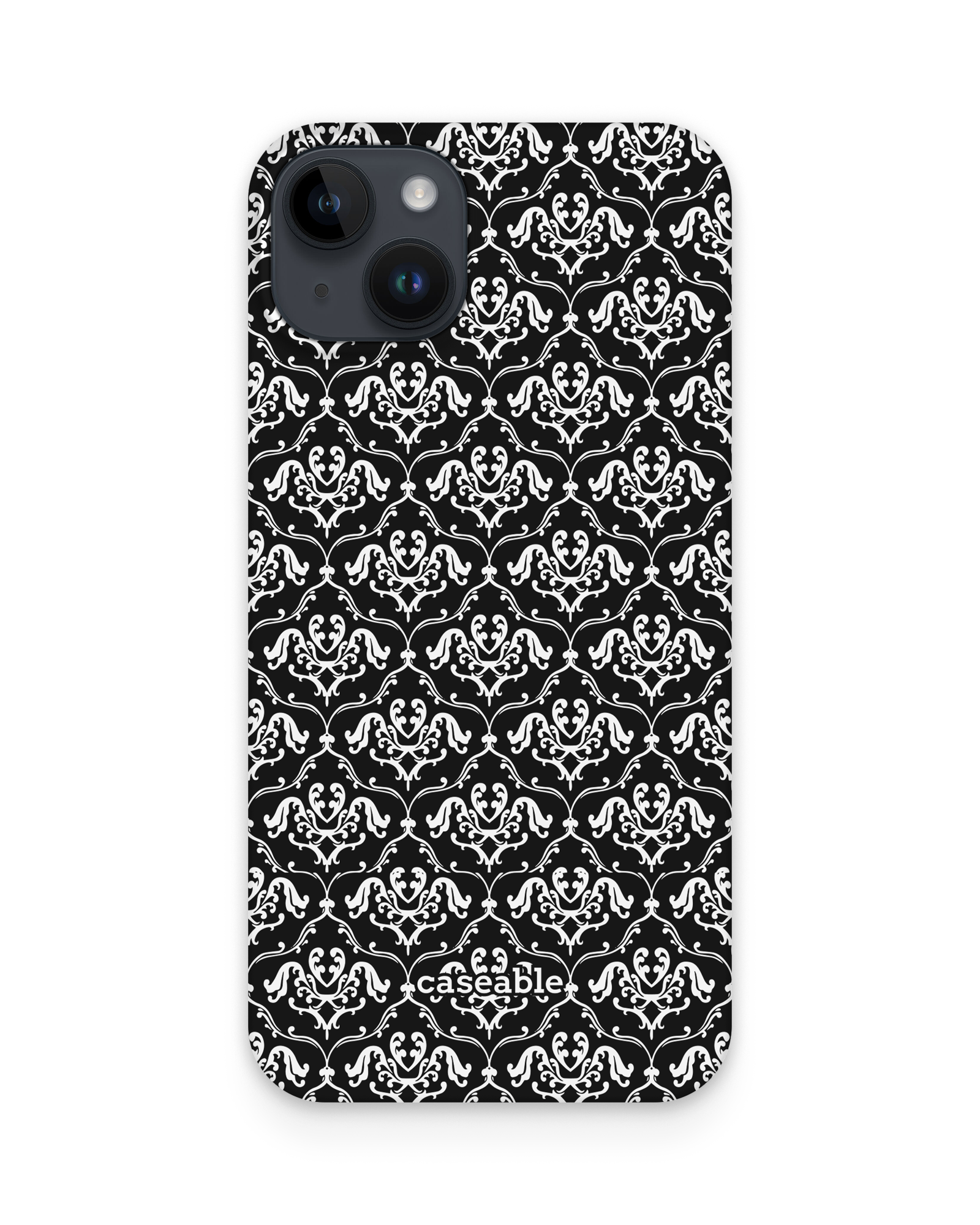 Black French Lillies Hard Shell Phone Case Apple iPhone 14 Plus