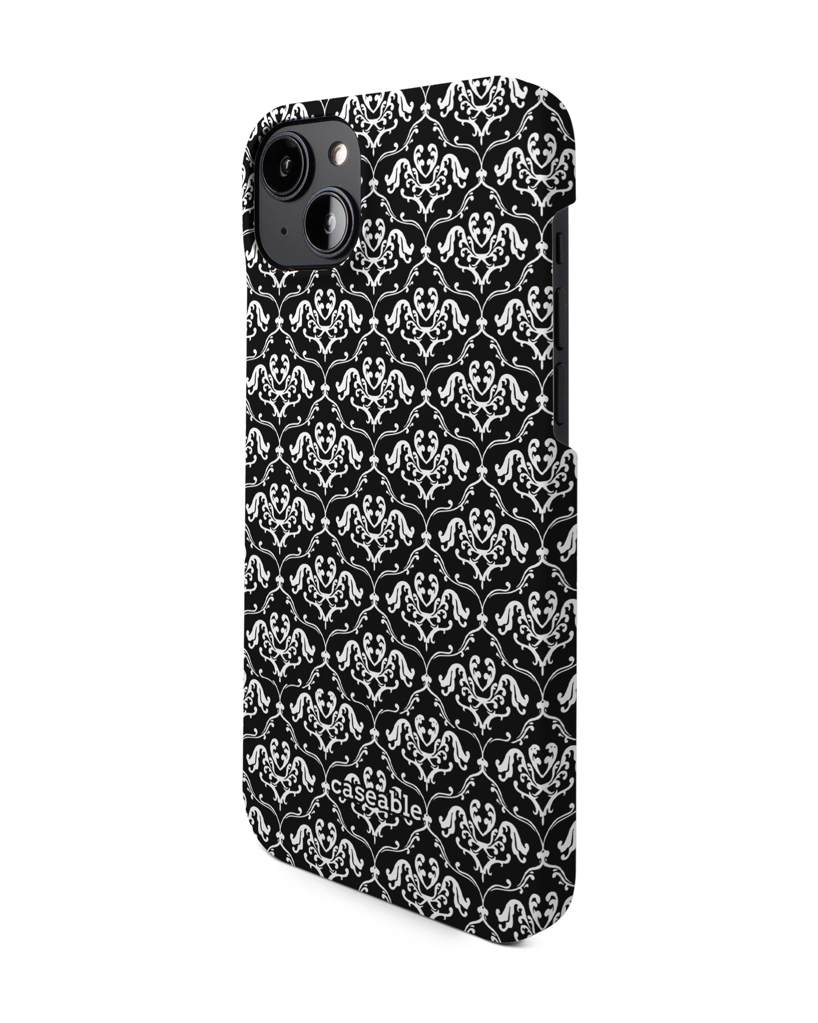 Black French Lillies Hard Shell Phone Case Apple iPhone 14 Plus