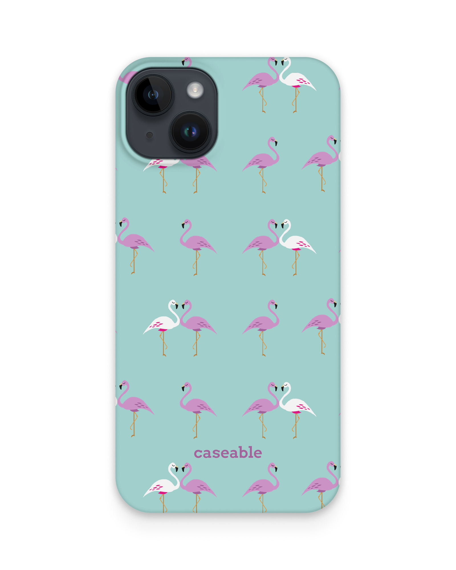 Two Flamingos Hard Shell Phone Case Apple iphone 15 Plus