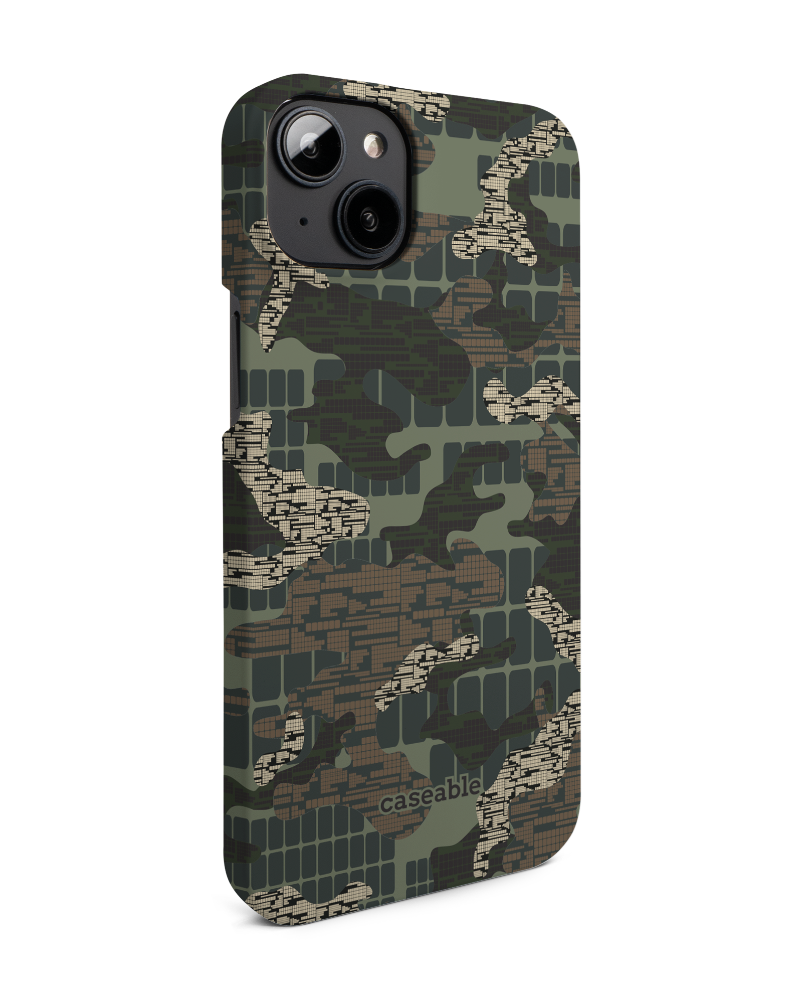 Green Camo Mix Hard Shell Phone Case Apple iPhone 14 Plus