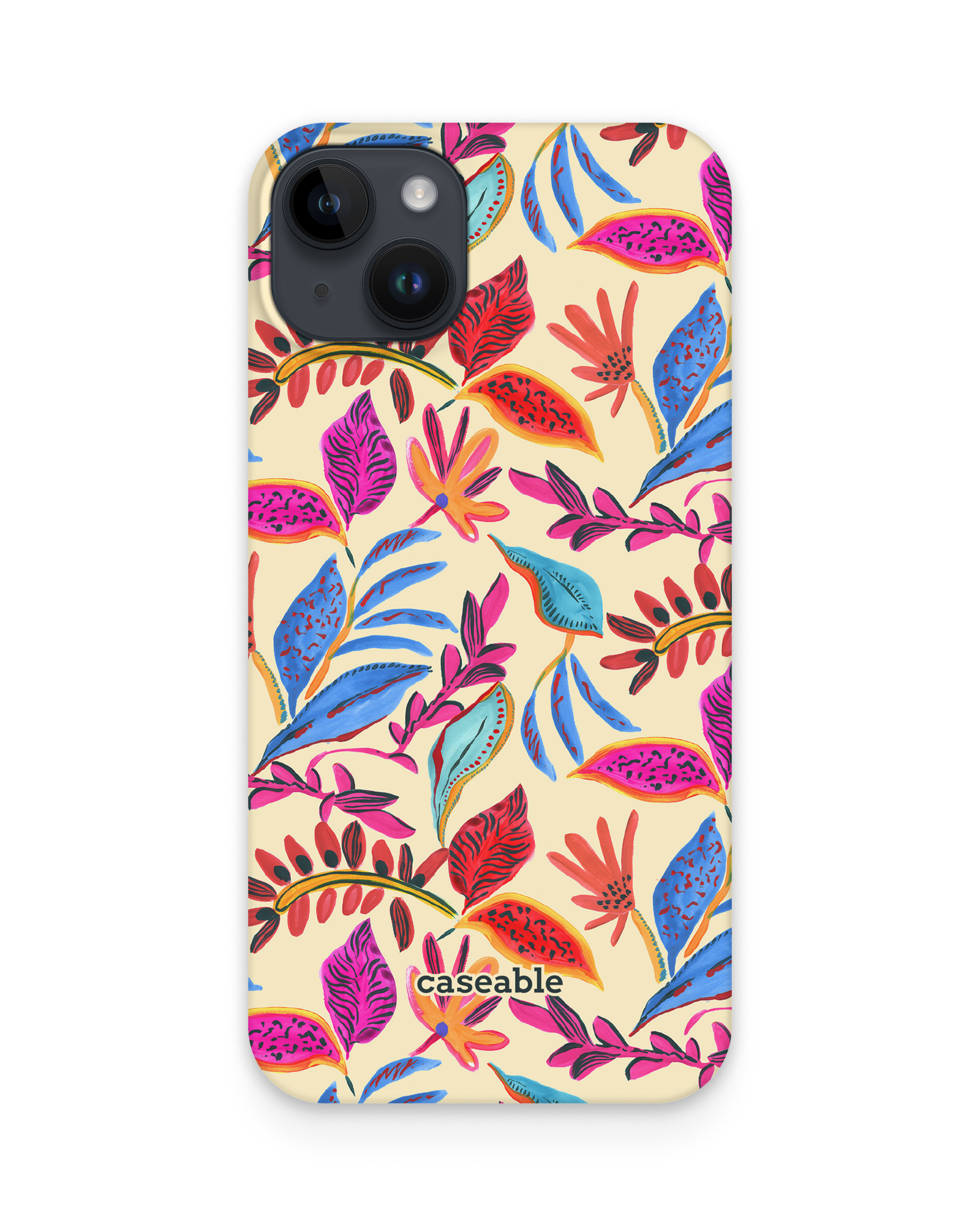 Painterly Spring Leaves Hard Shell Phone Case Apple iPhone 14 Plus