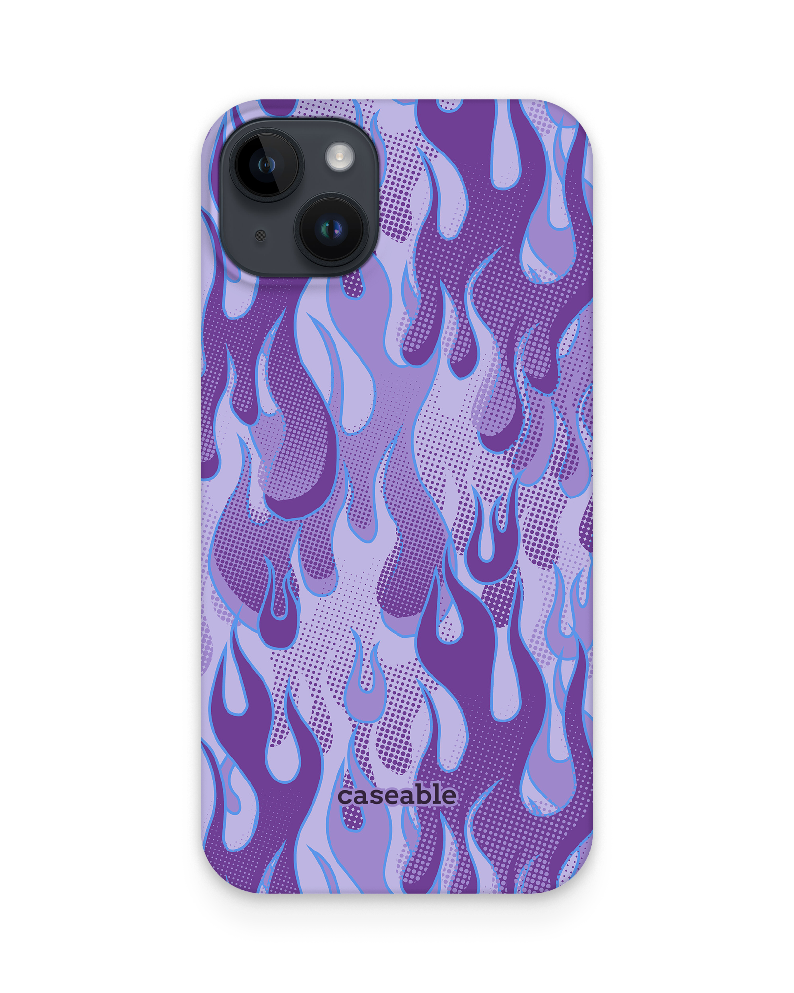 Purple Flames Hard Shell Phone Case Apple iPhone 14 Plus