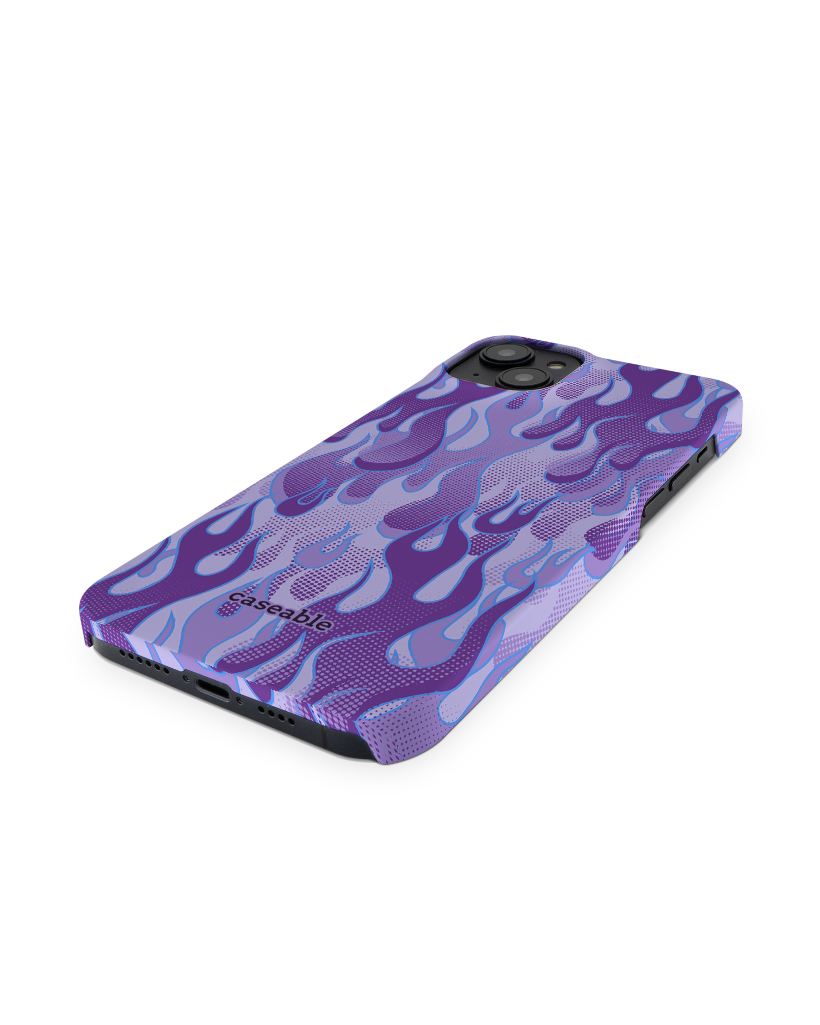 Purple Flames Hard Shell Phone Case Apple iPhone 14 Plus