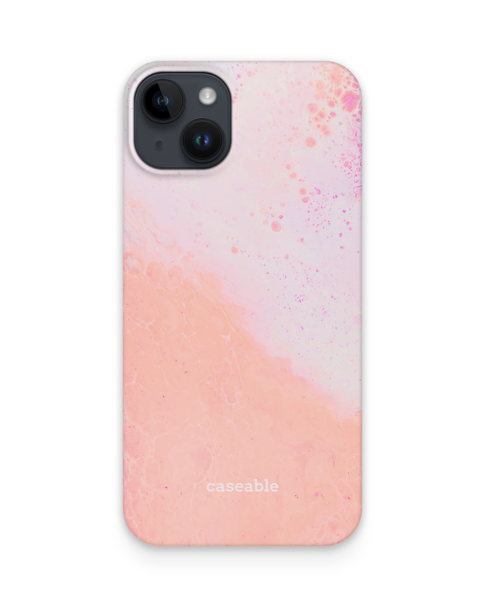 Peaches & Cream Marble Hard Shell Phone Case Apple iphone 15 Plus