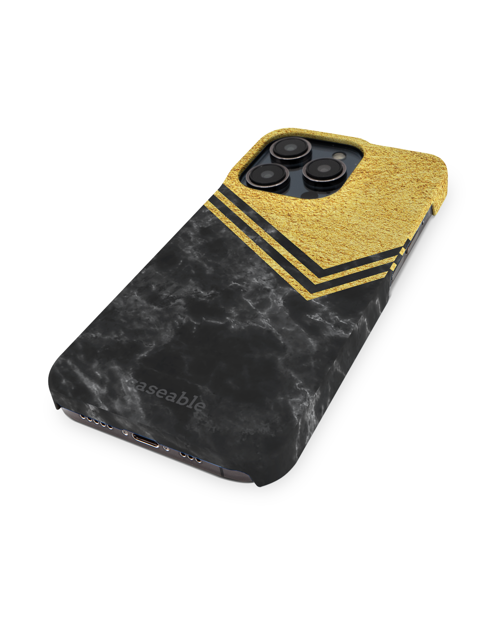 Gold Marble Hard Shell Phone Case Apple iPhone 14 Pro