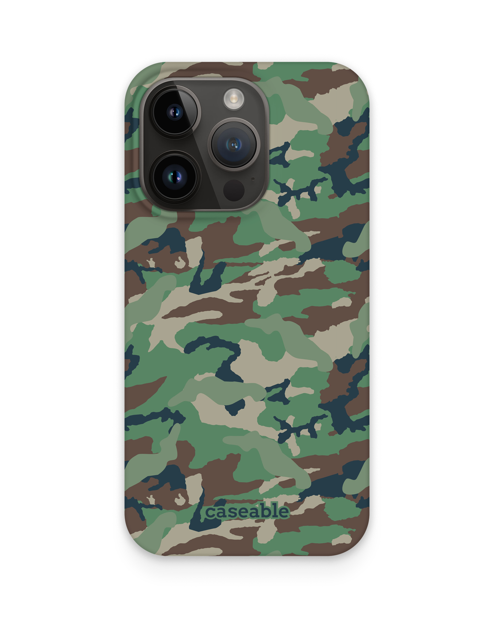 Green and Brown Camo Hard Shell Phone Case Apple iPhone 14 Pro