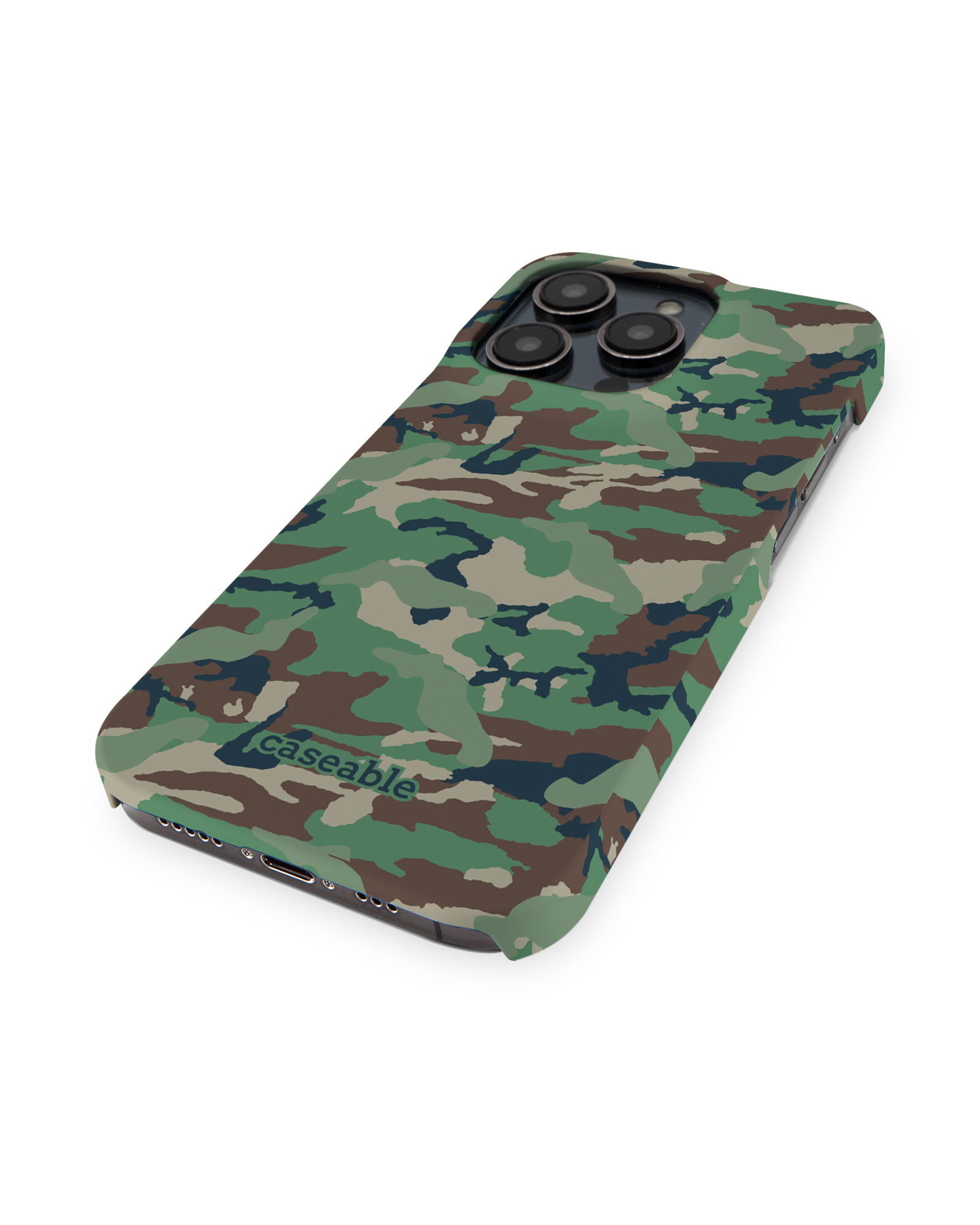 Green and Brown Camo Hard Shell Phone Case Apple iPhone 14 Pro