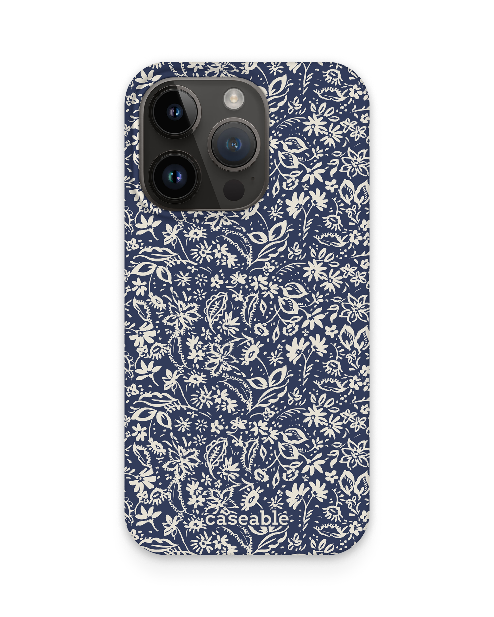 Ditsy Blue Paisley Hard Shell Phone Case Apple iPhone 14 Pro