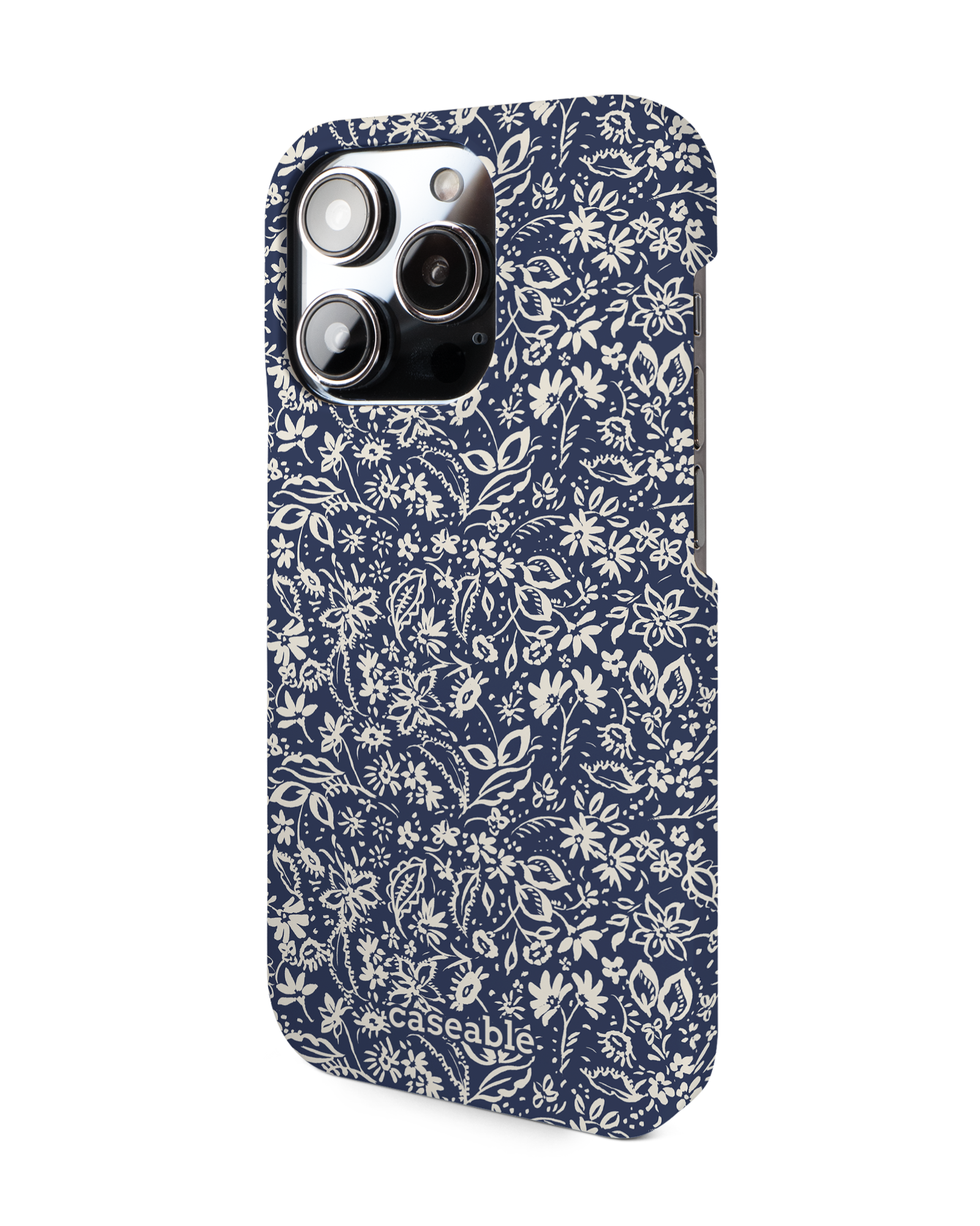 Ditsy Blue Paisley Hard Shell Phone Case Apple iPhone 14 Pro