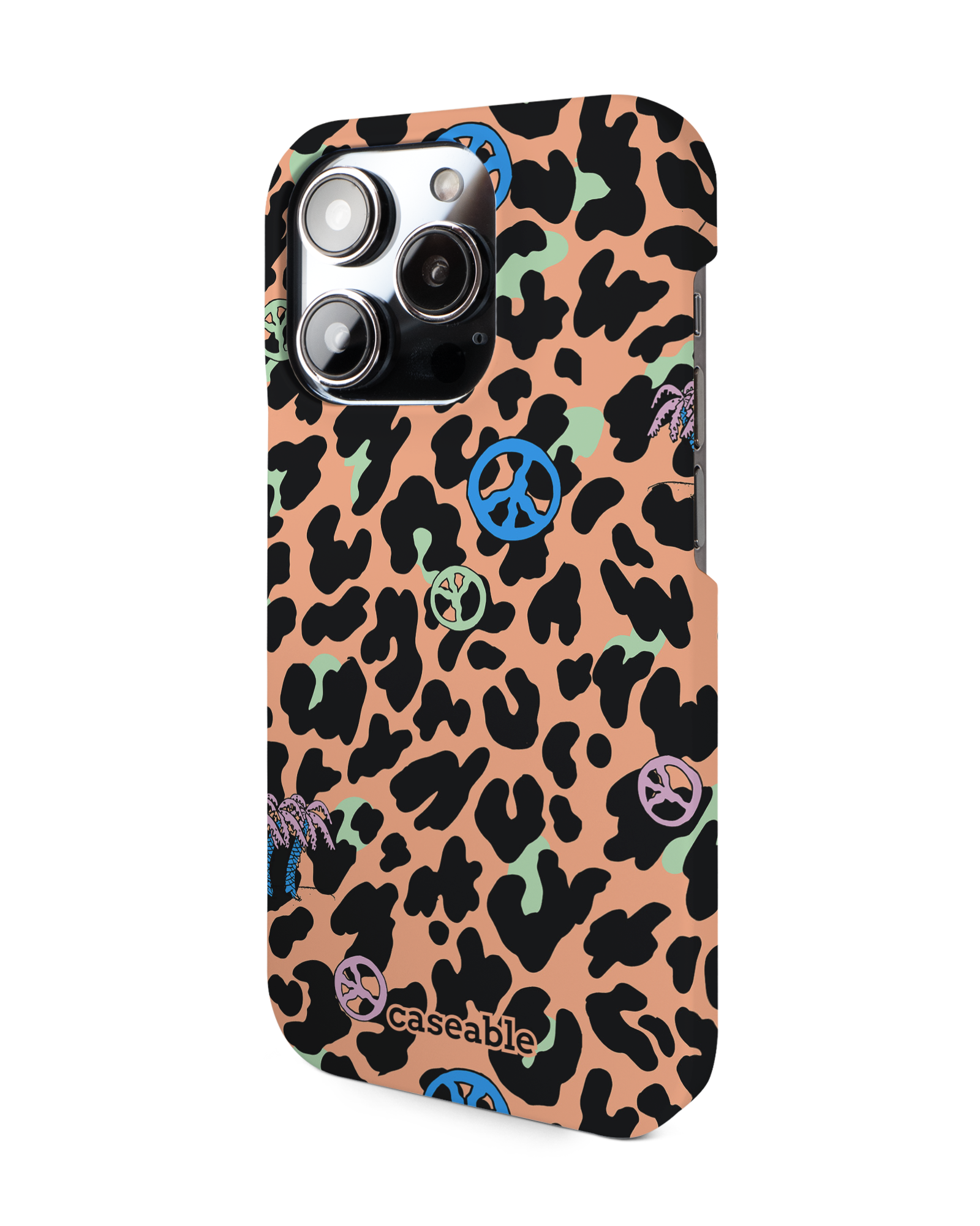 Leopard Peace Palms Hard Shell Phone Case Apple iPhone 14 Pro