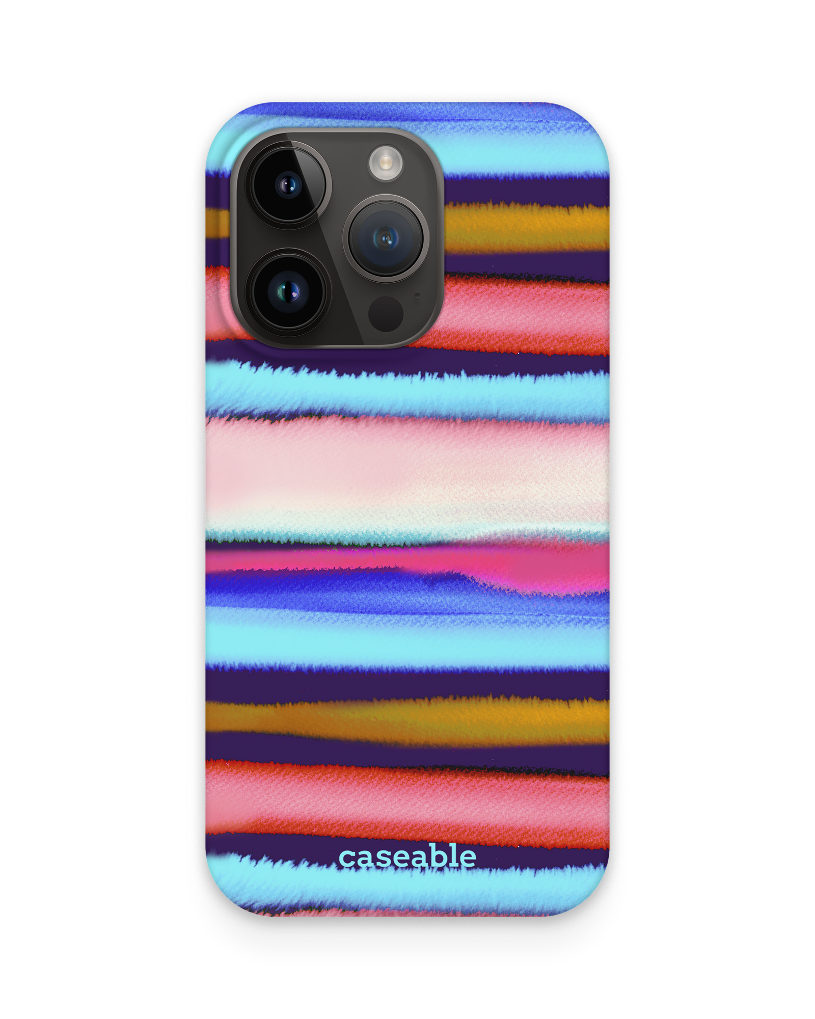 Watercolor Stripes Hard Shell Phone Case Apple iPhone 14 Pro