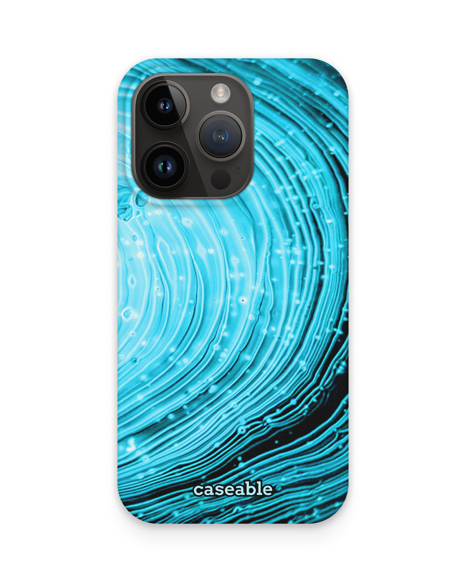 Turquoise Ripples Hard Shell Phone Case Apple iPhone 14 Pro