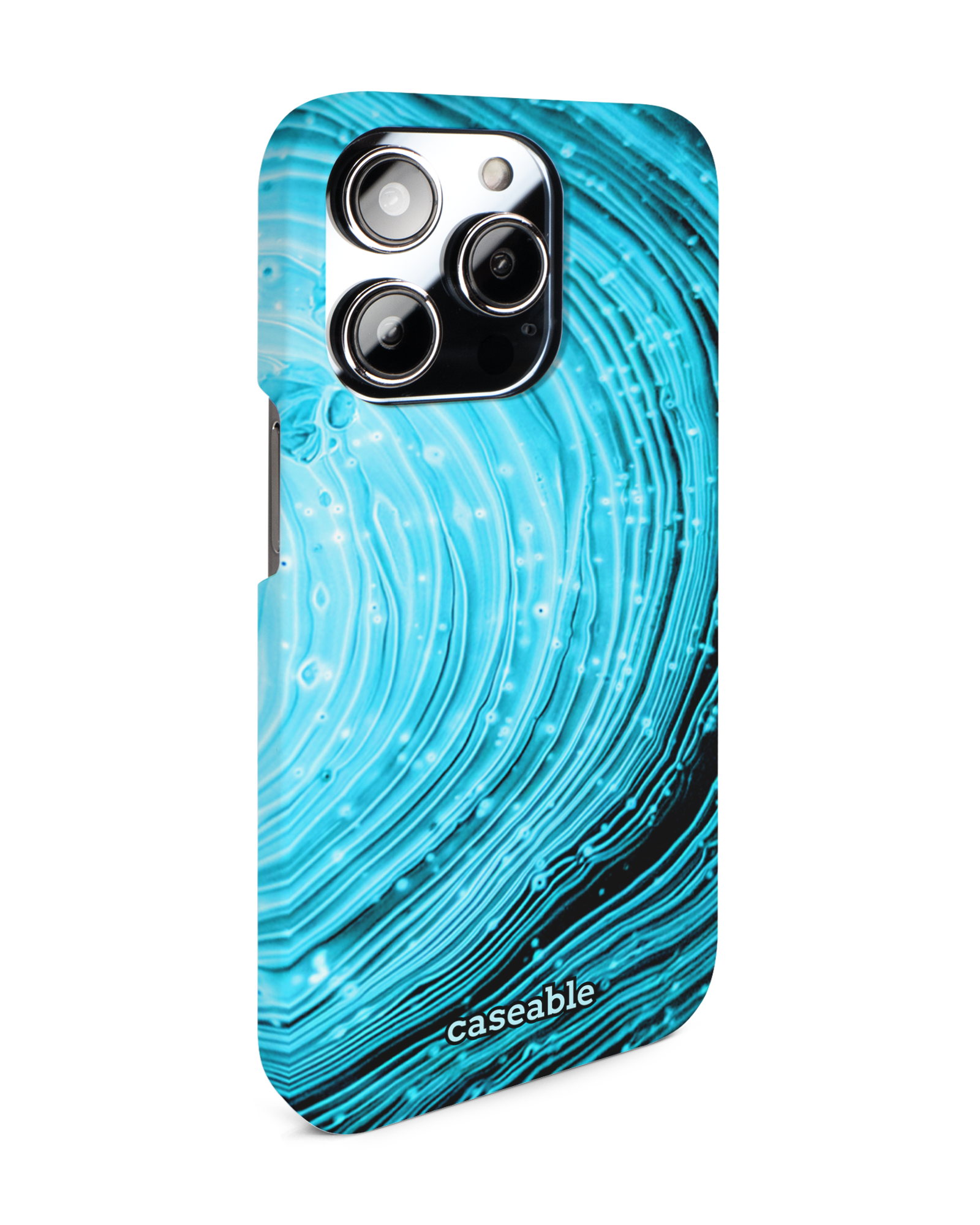 Turquoise Ripples Hard Shell Phone Case Apple iPhone 14 Pro