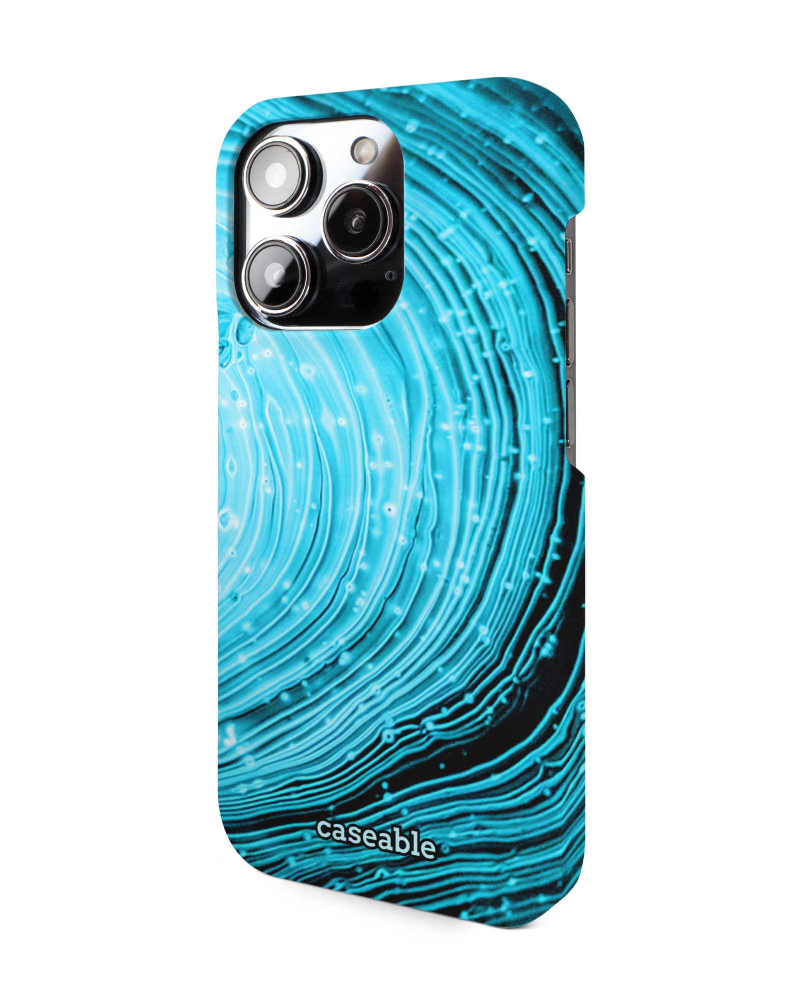 Turquoise Ripples Hard Shell Phone Case Apple iPhone 14 Pro