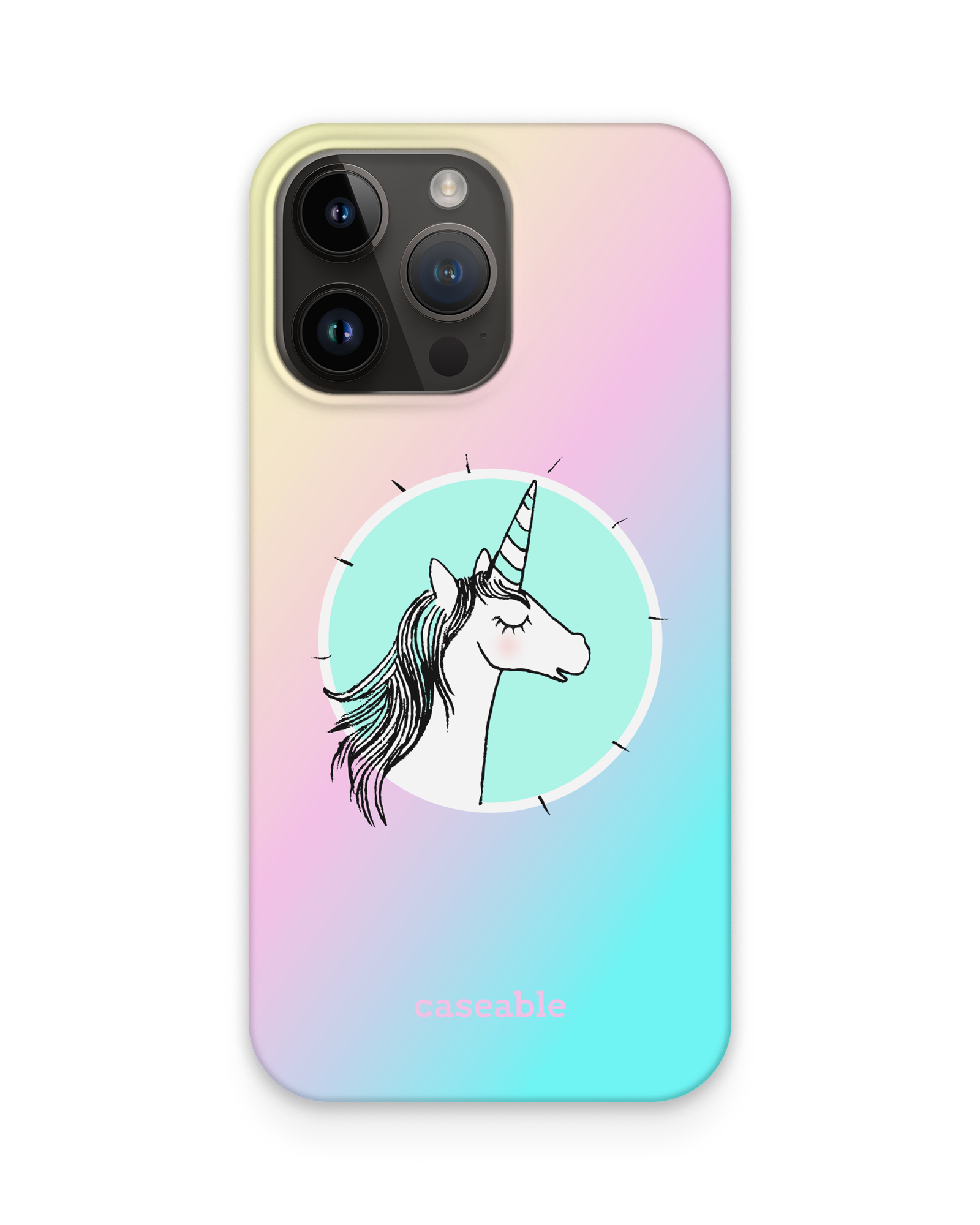 Happiness Unicorn Hard Shell Phone Case Apple iPhone 15 Pro Max