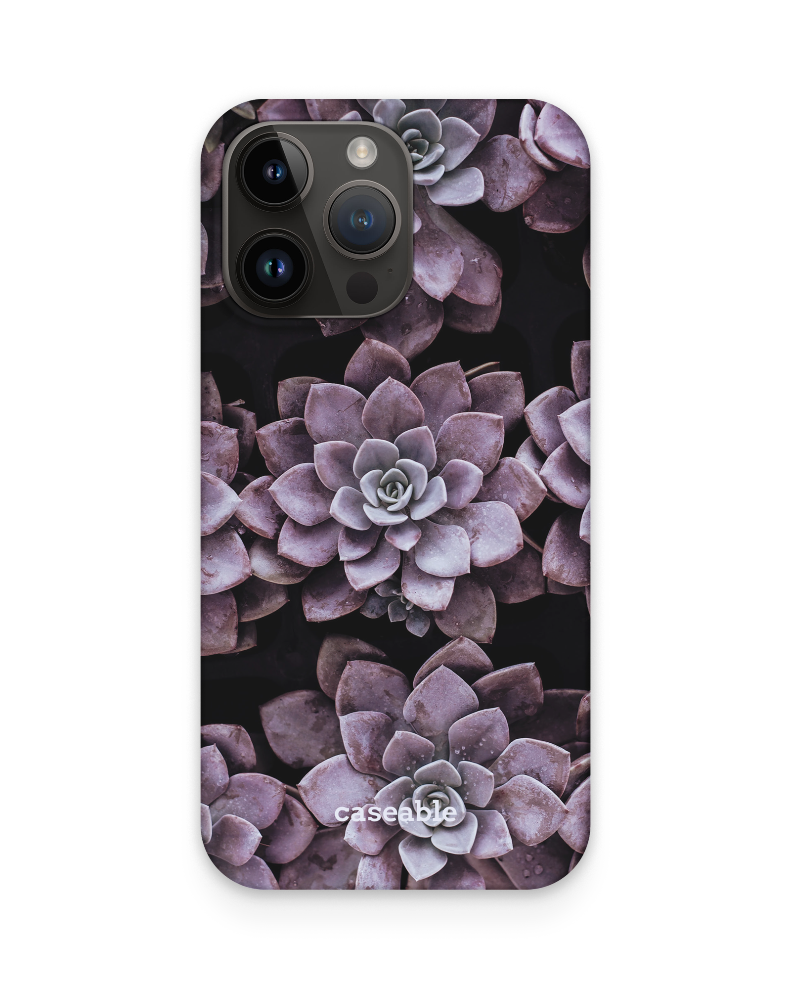Purple Succulents Hard Shell Phone Case Apple iPhone 15 Pro Max