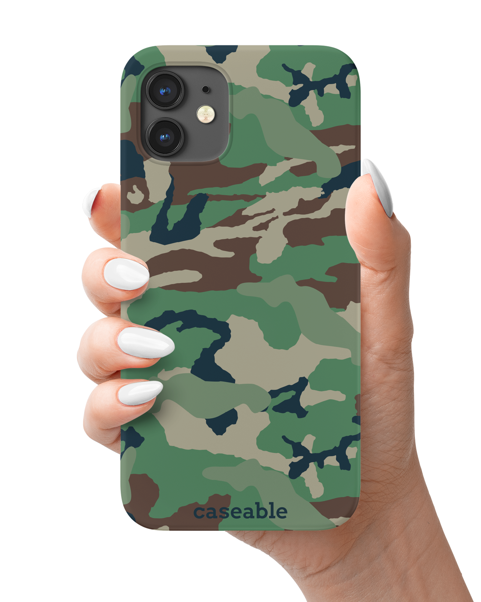 Green and Brown Camo Hard Shell Phone Case Apple iPhone 12 mini