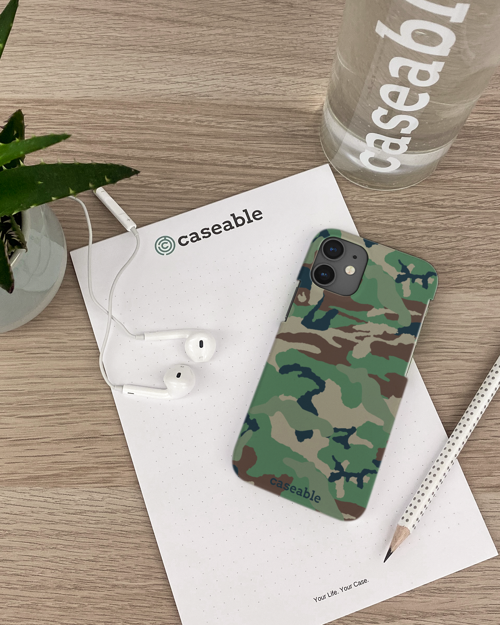 Green and Brown Camo Hard Shell Phone Case Apple iPhone 12 mini