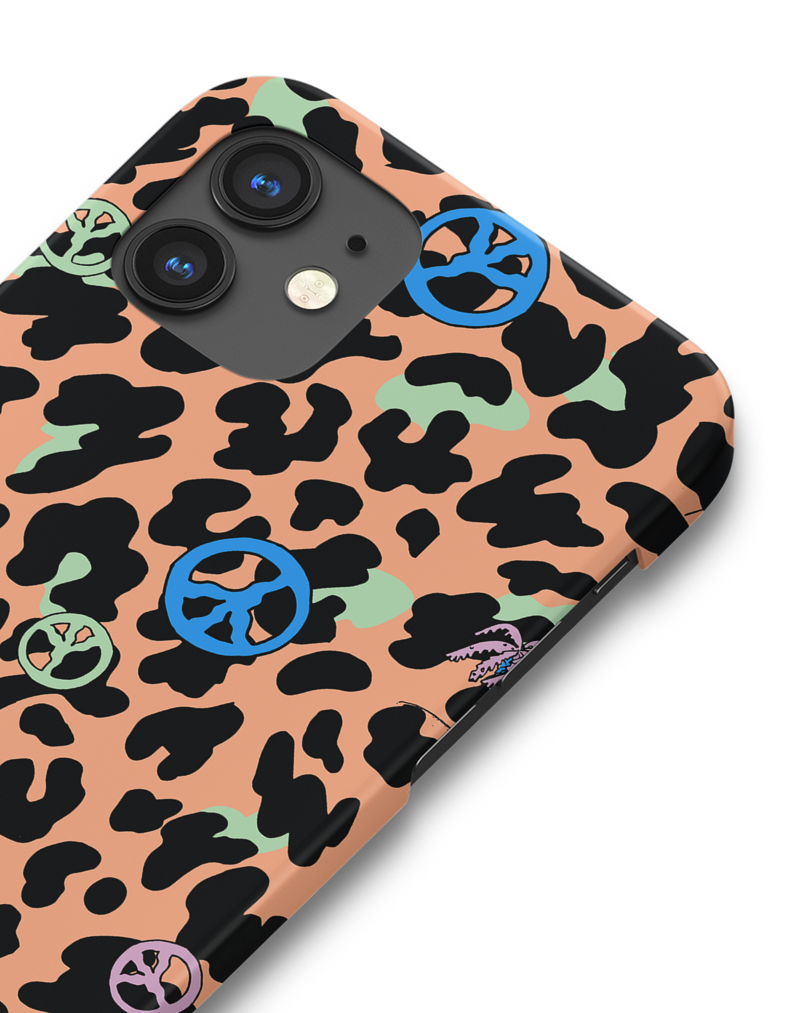 Leopard Peace Palms Hard Shell Phone Case Apple iPhone 12 mini