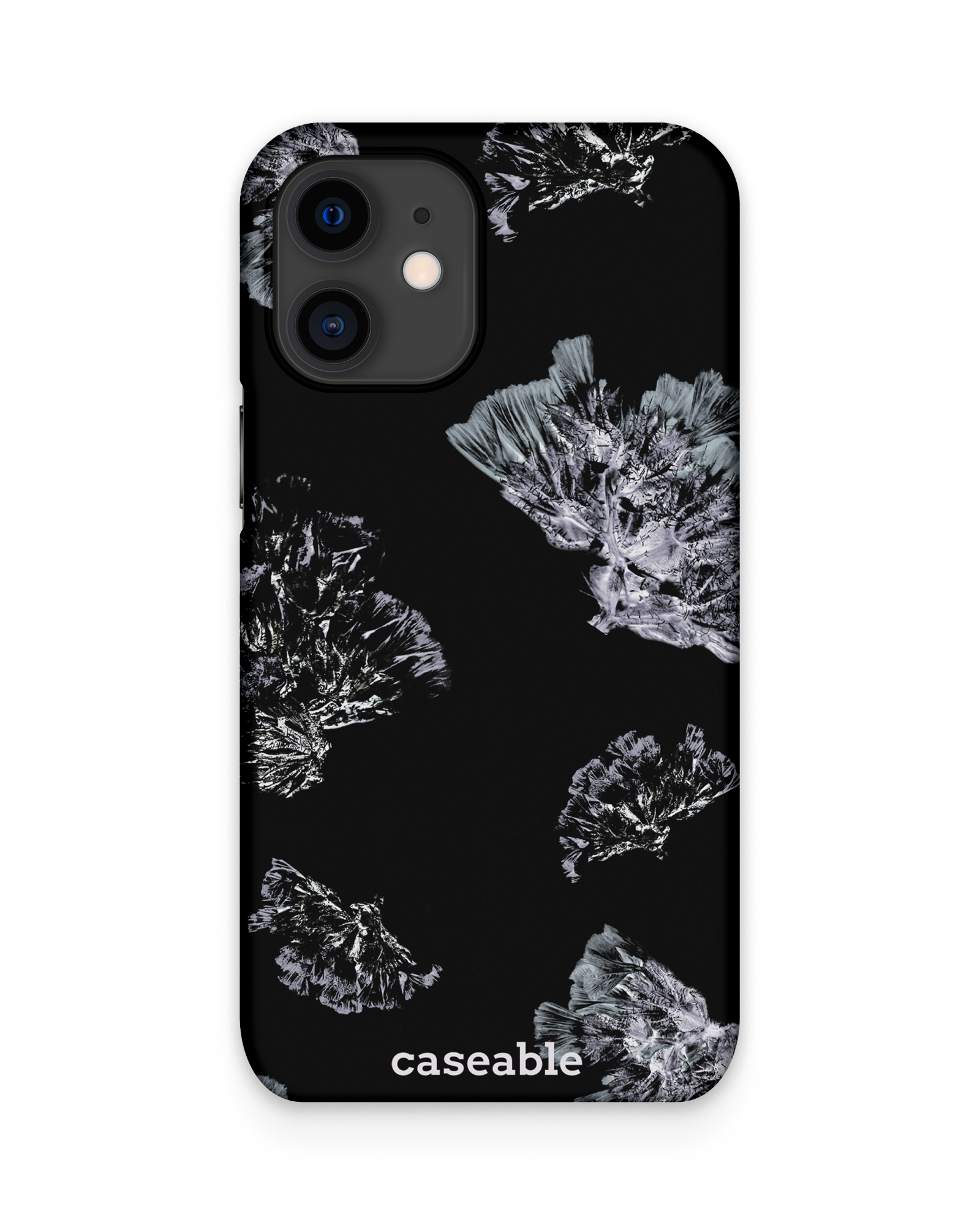 Silver Petals Hard Shell Phone Case Apple iPhone 12 mini