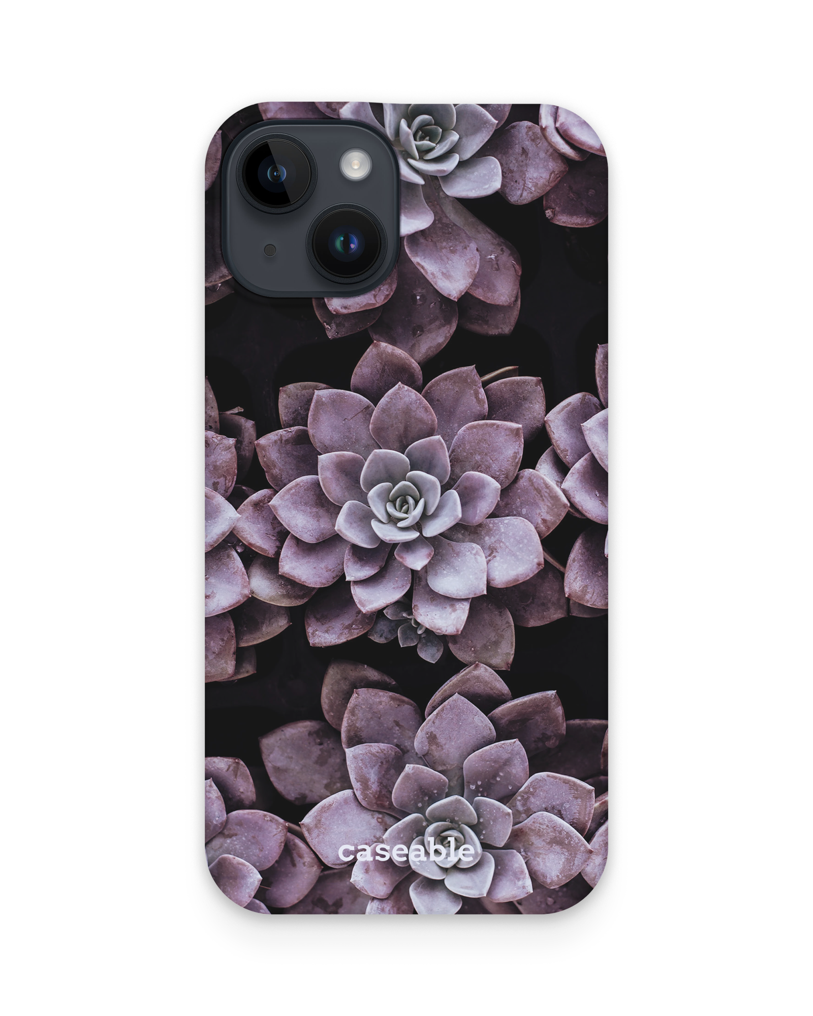 Purple Succulents Hard Shell Phone Case Apple iPhone 15