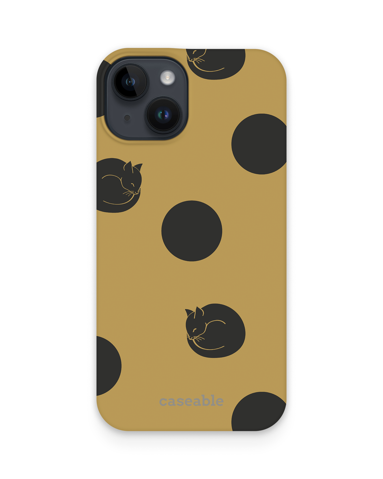 Polka Cats Hard Shell Phone Case Apple iPhone 15