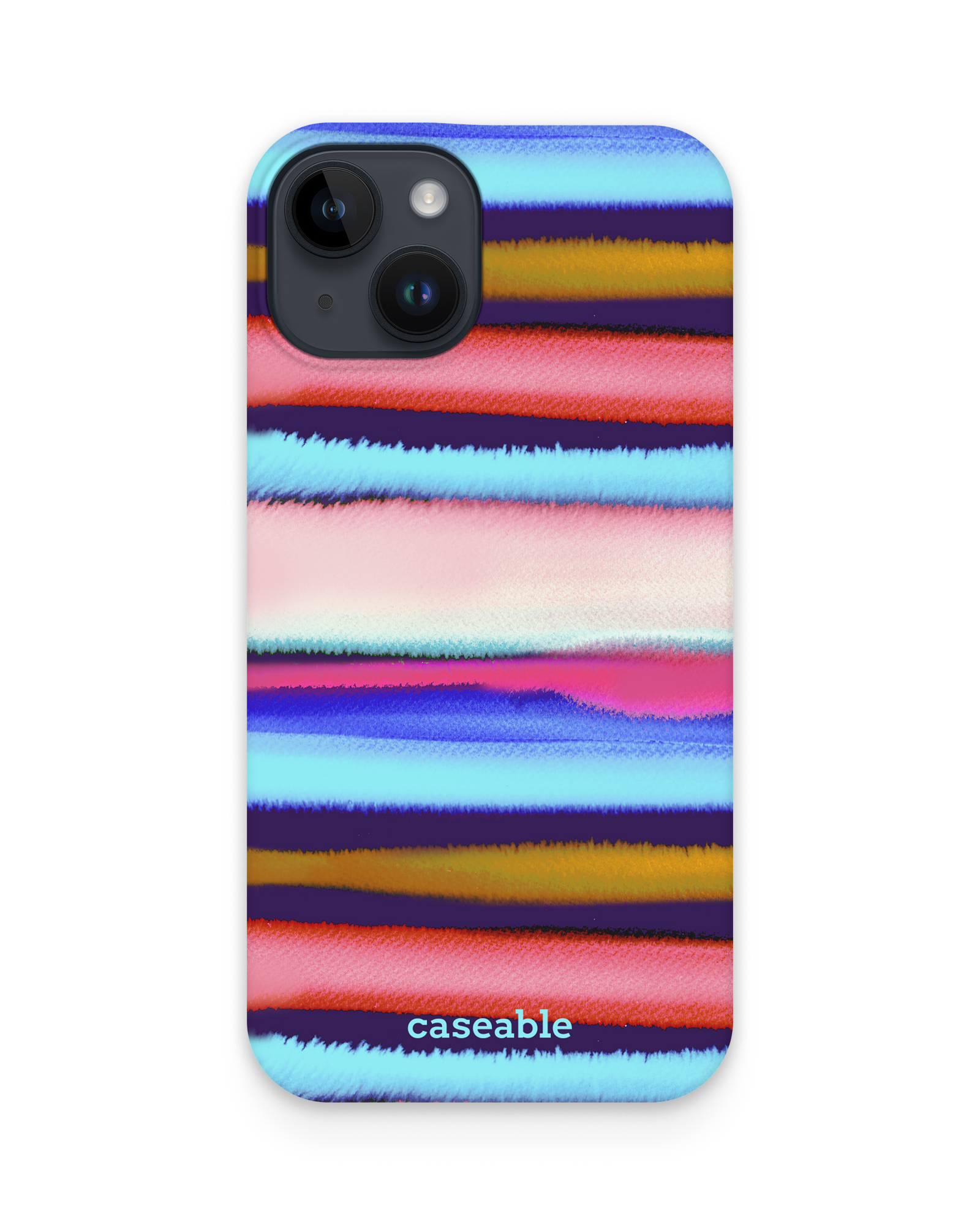 Watercolor Stripes Hard Shell Phone Case Apple iPhone 15