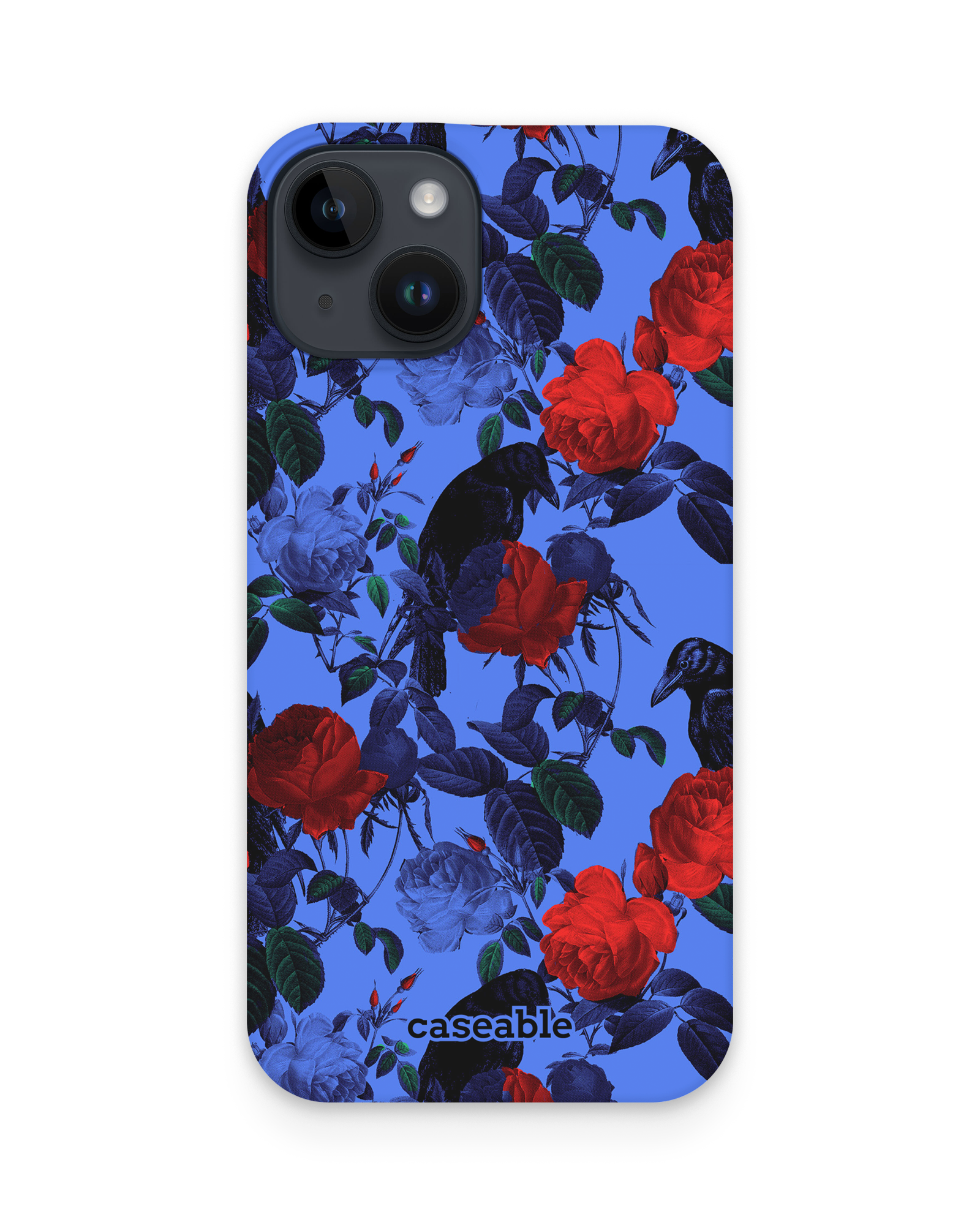 Roses And Ravens Hard Shell Phone Case Apple iPhone 15