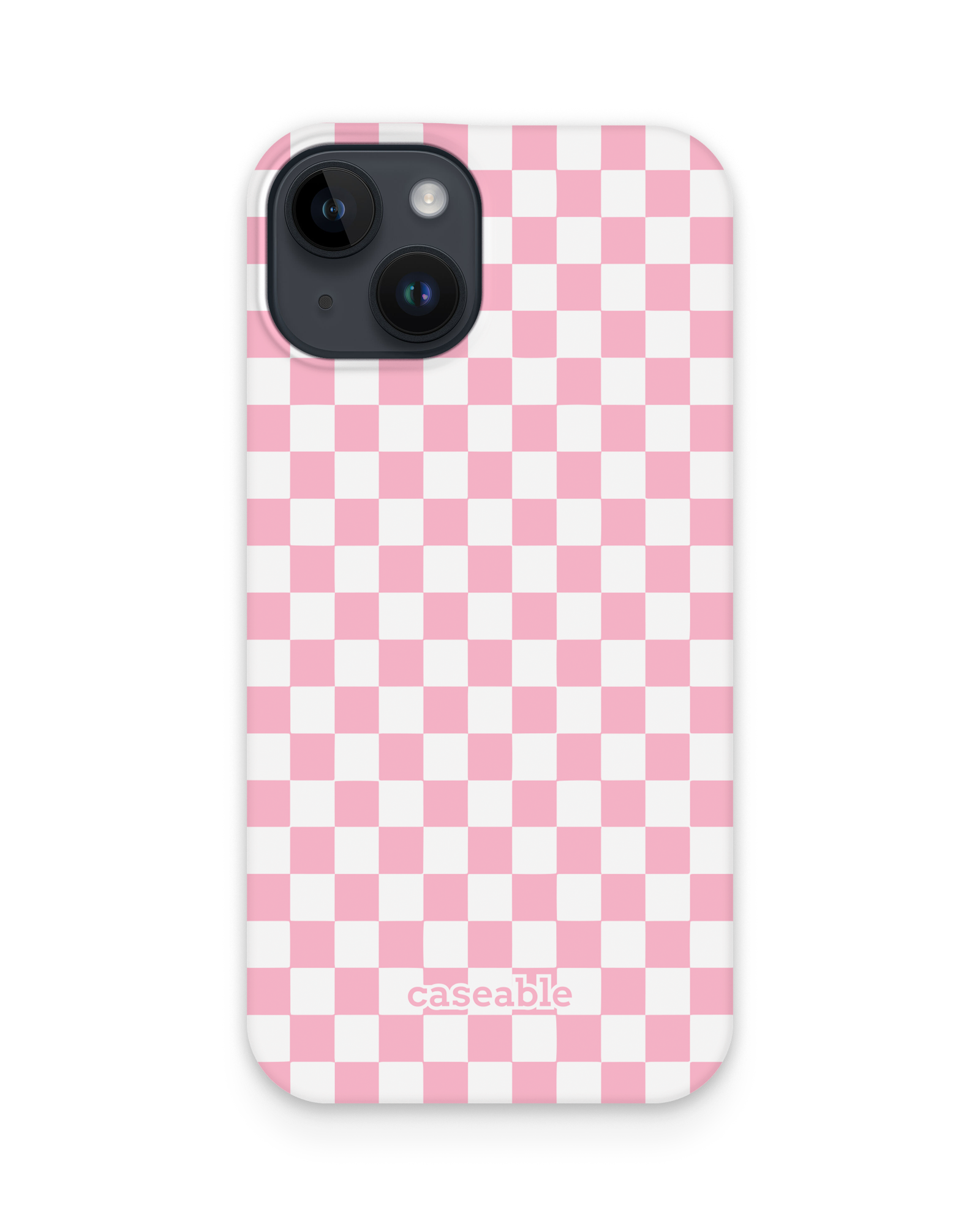 Pink Checkerboard Hard Shell Phone Case Apple iPhone 15