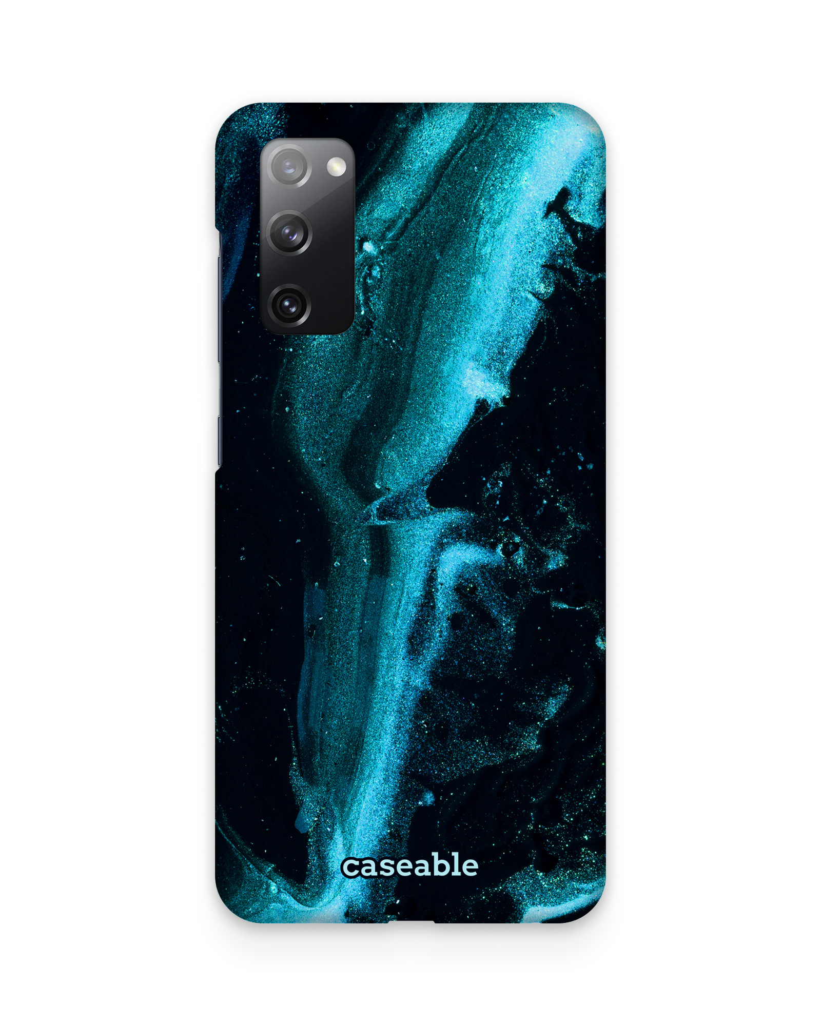 Deep Turquoise Sparkle Hard Shell Phone Case Samsung Galaxy S20 FE (Fan Edition)