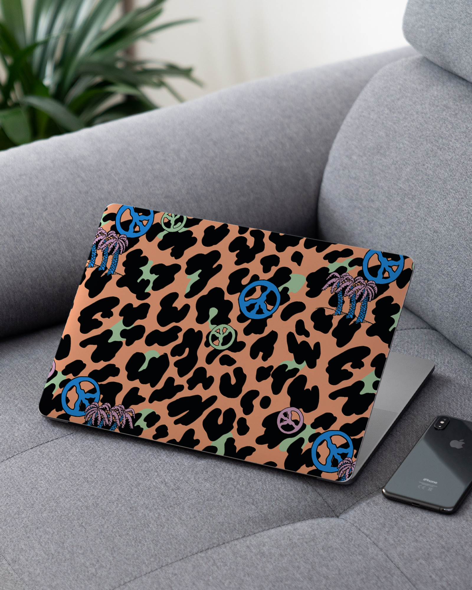 Leopard Peace Palms Laptop Skin for 13