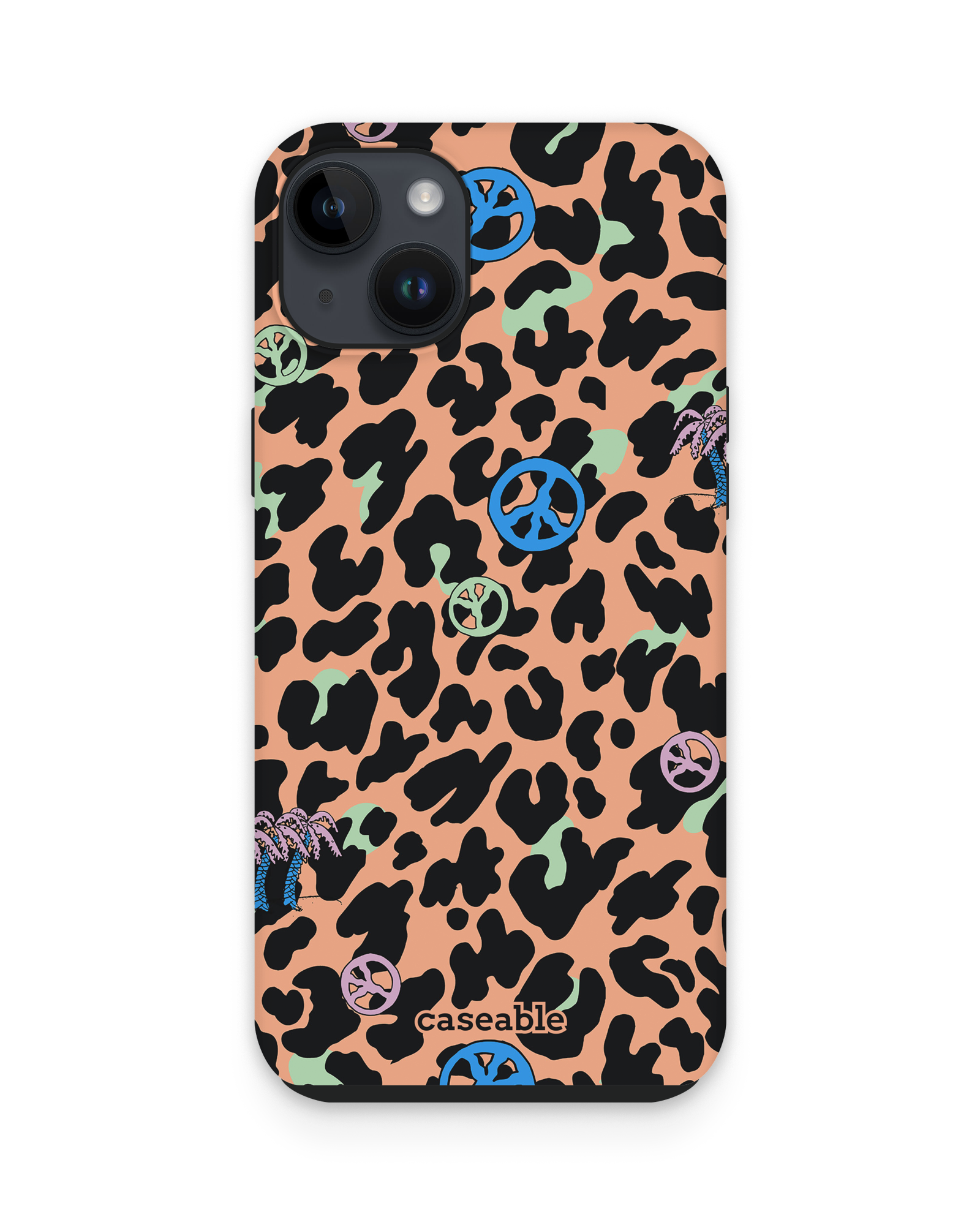 Leopard Peace Palms Premium Phone Case Apple iPhone 15 Plus