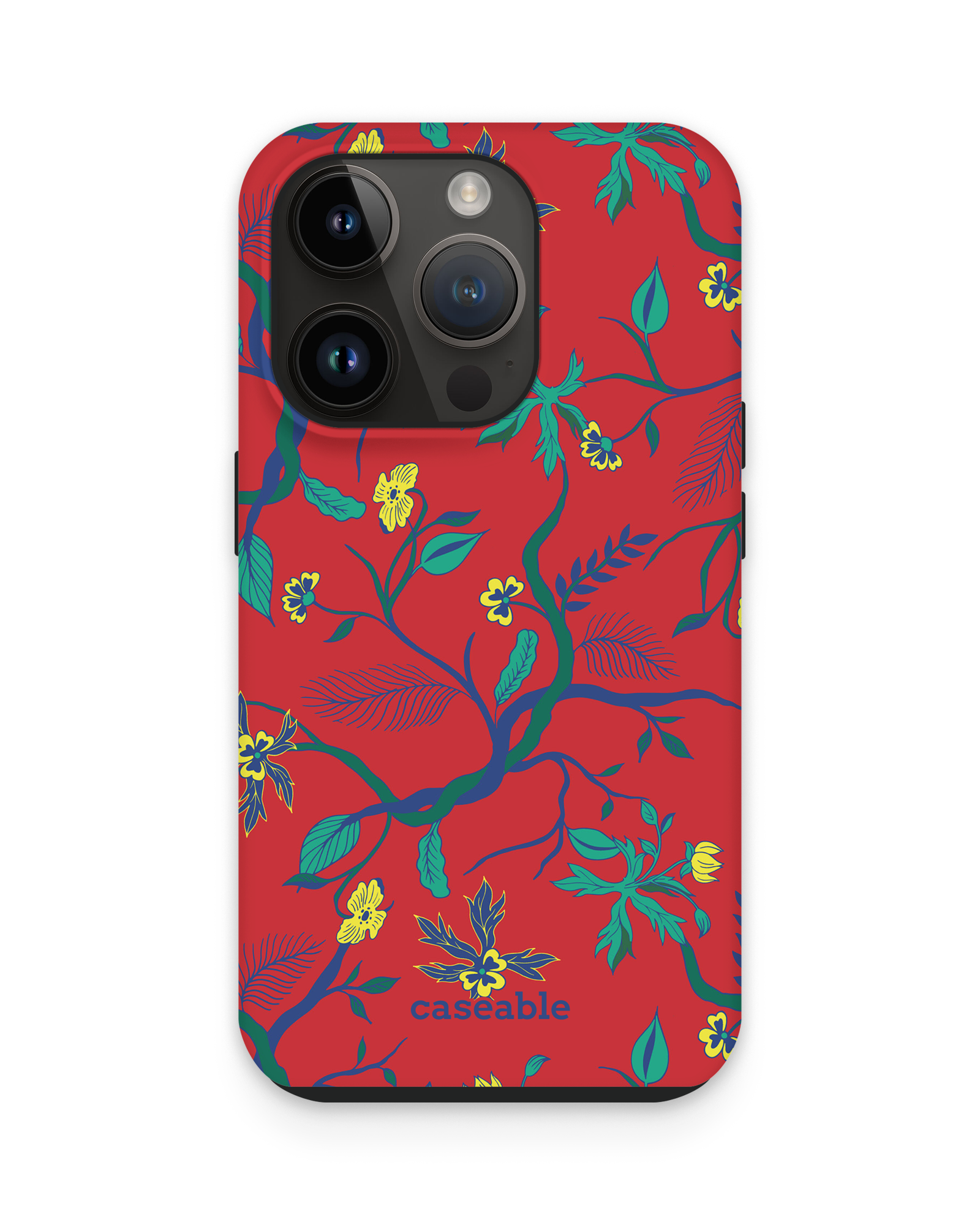 Ultra Red Floral Premium Phone Case Apple iPhone 15 Pro