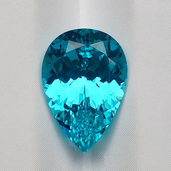 Paraiba Pear Cut Gemstone. Lab Created Tourmaline. 0.60 To 5.70 Carat.