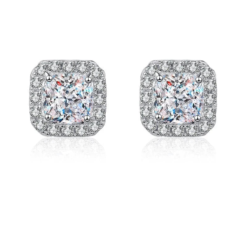 Moissanite Diamond Stud Earrings. D VVS1. Genuine Moissanite.