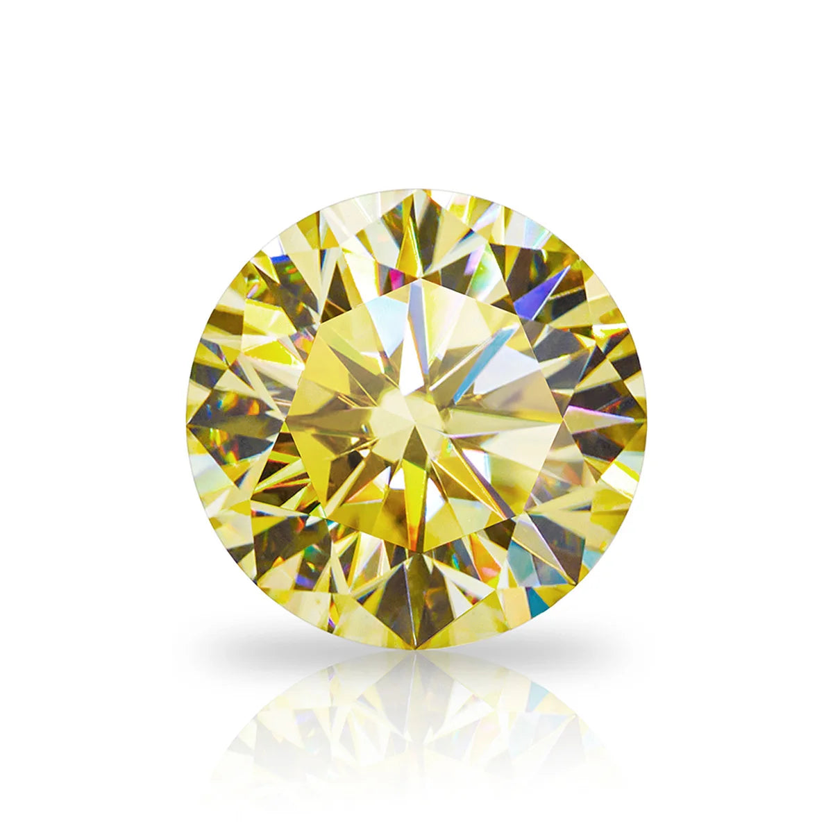 Lemon Yellow Moissanite Gemstone with Certificate. Multi Shapes.