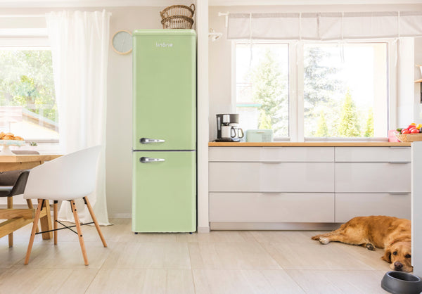 Linärie Appliances | Annecy Retro Bottom Freezer Refrigerator Blue LKCO250BLUE • Pink LKCO250PINK • Green LKCO250GREEN • Black LKCO250BLACK • Red LKCO250RED